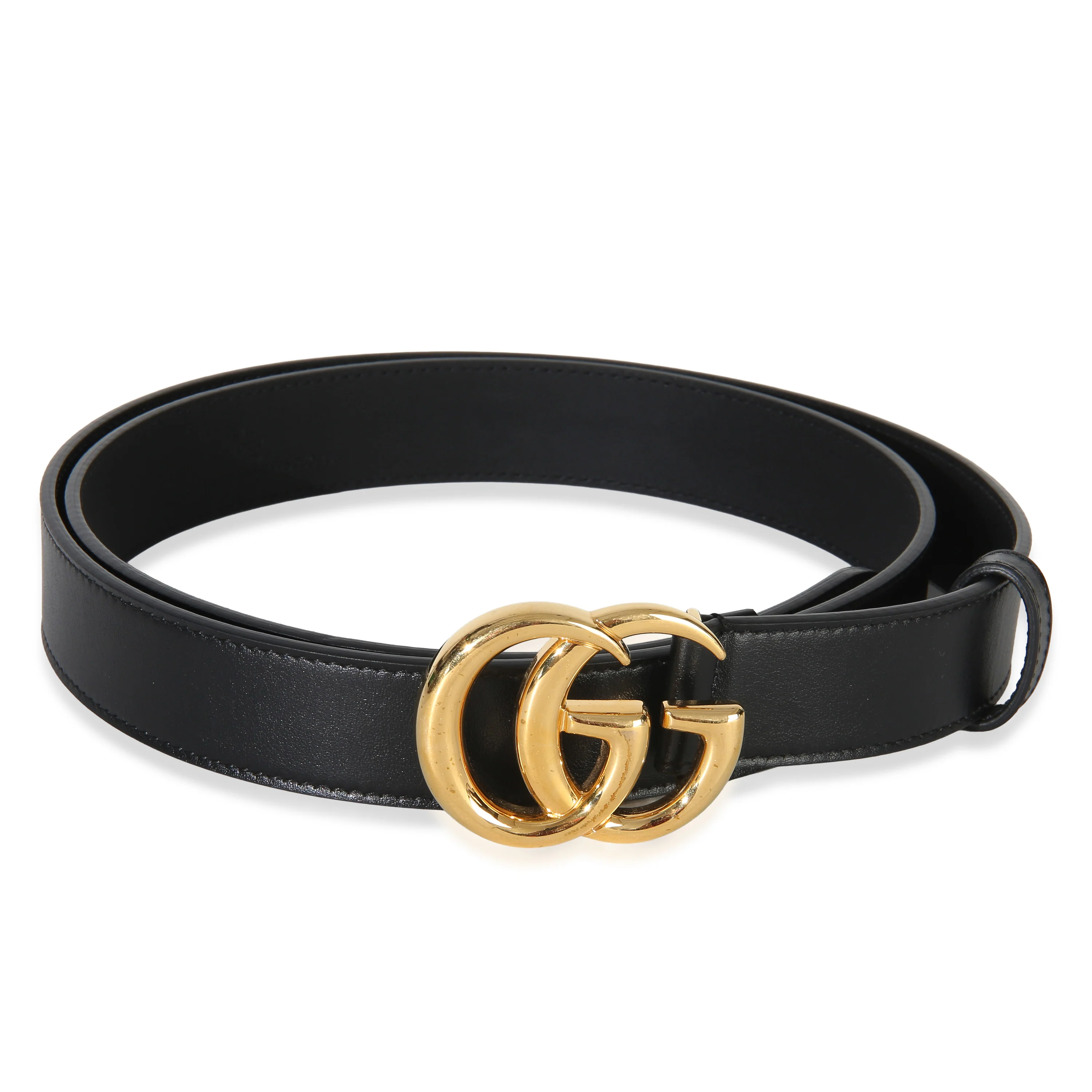 Black Calfskin GG Marmont Belt 110/44