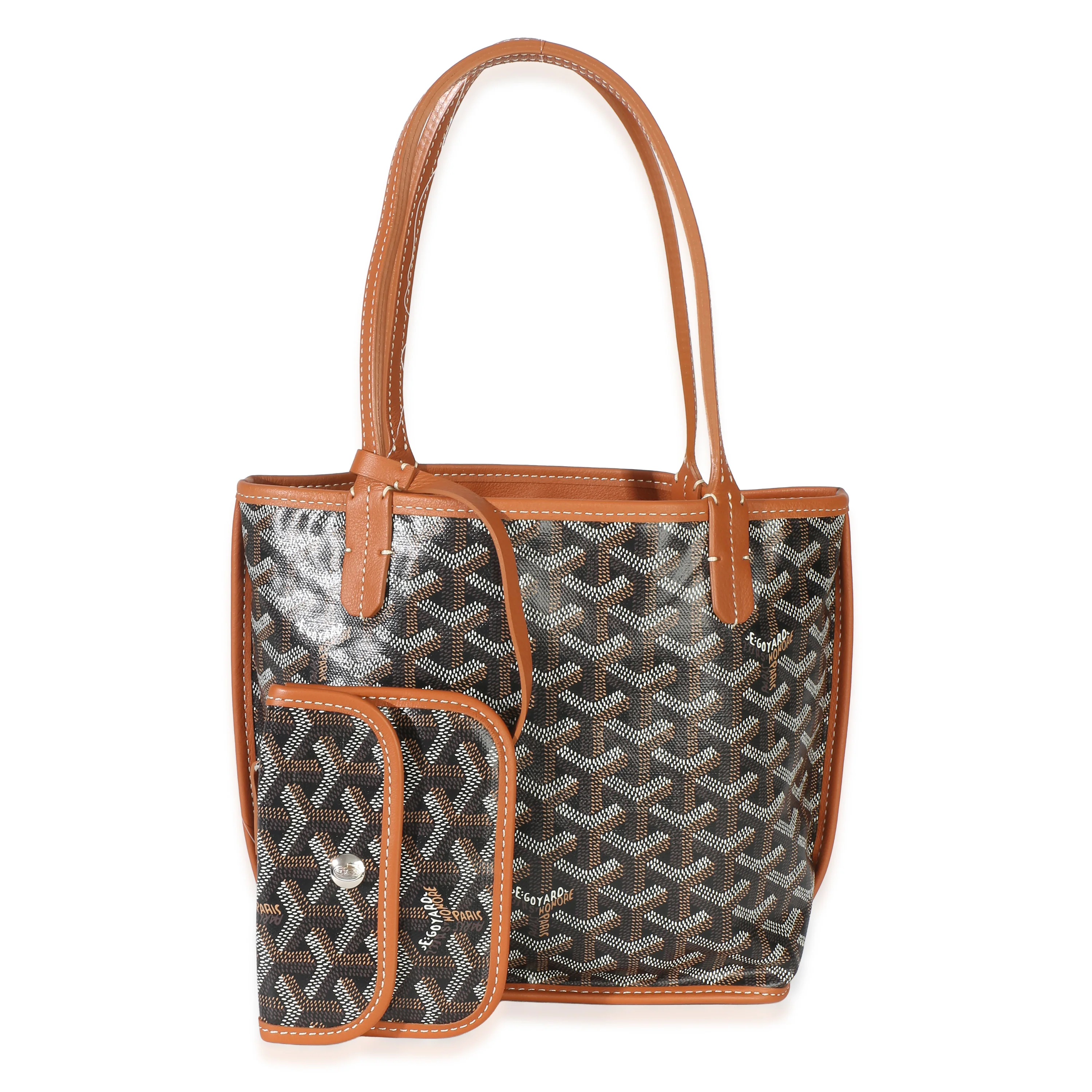 Black Gold Goyardine Canvas Mini Anjou