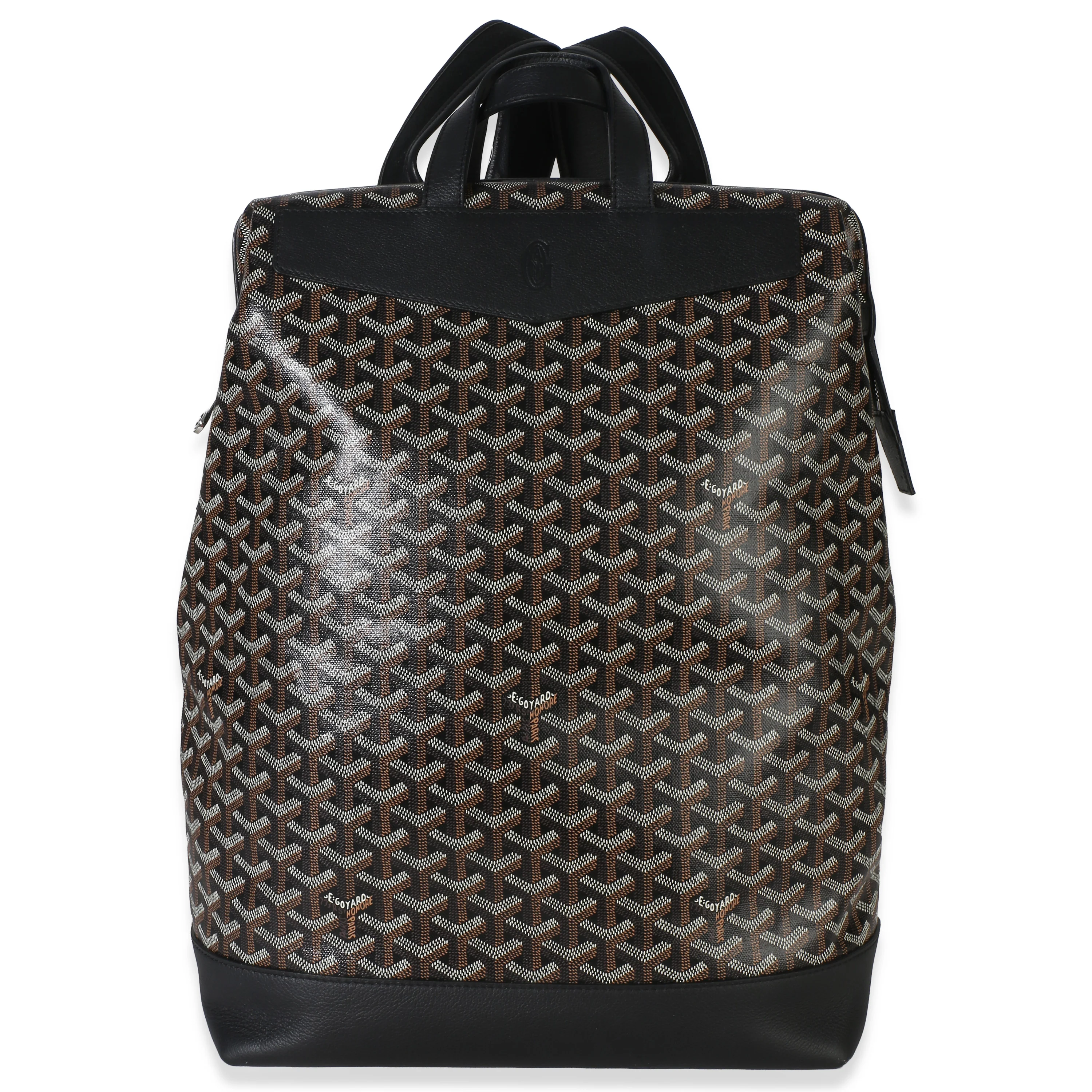 Black Goyardine Canvas Calfskin Cisalpin Backpack