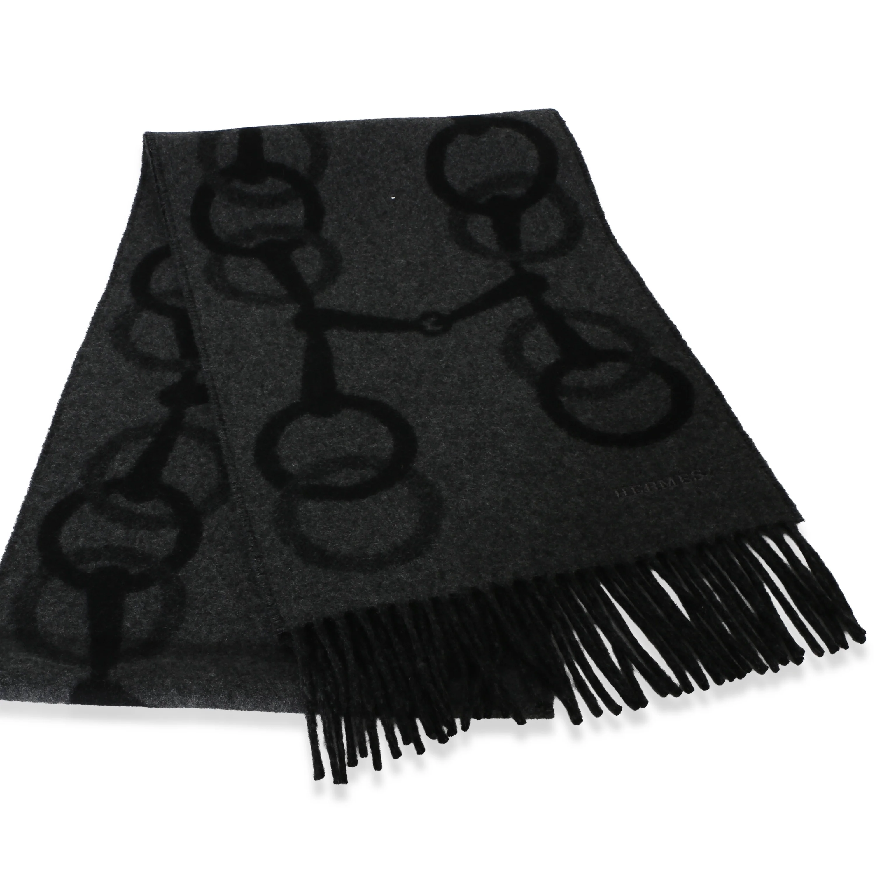 Black Gris Any Mors Cashmere Muffler Scarf