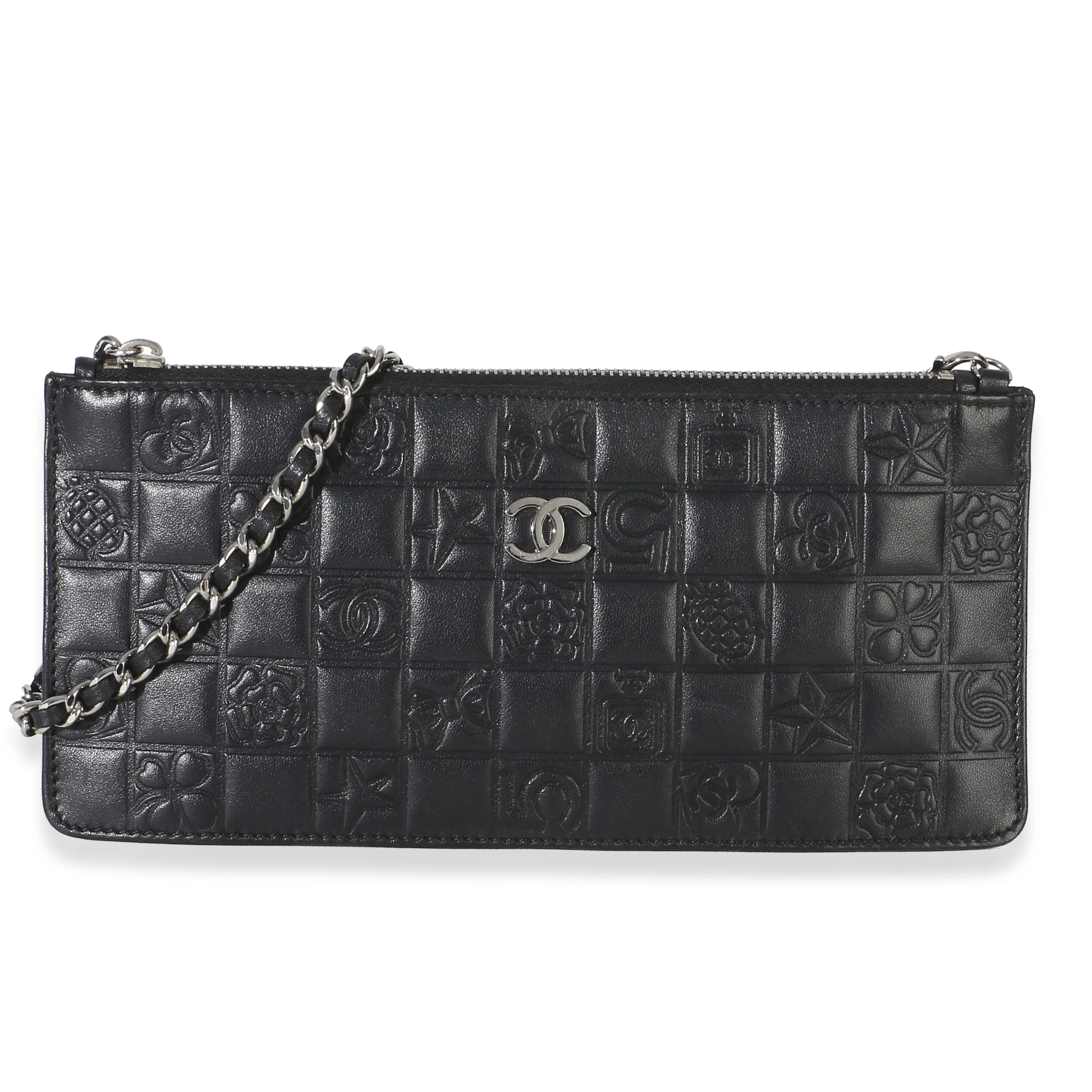 Black Lambskin Precious Symbols Pochette