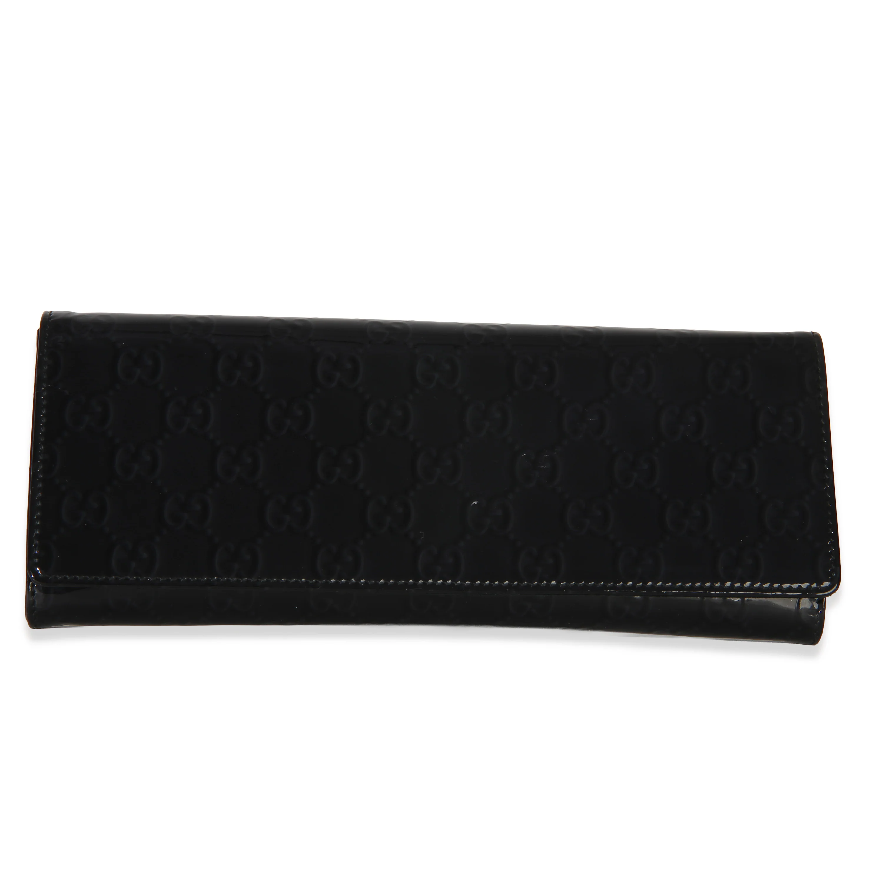 Black Microguccissima Patent Broadway Clutch