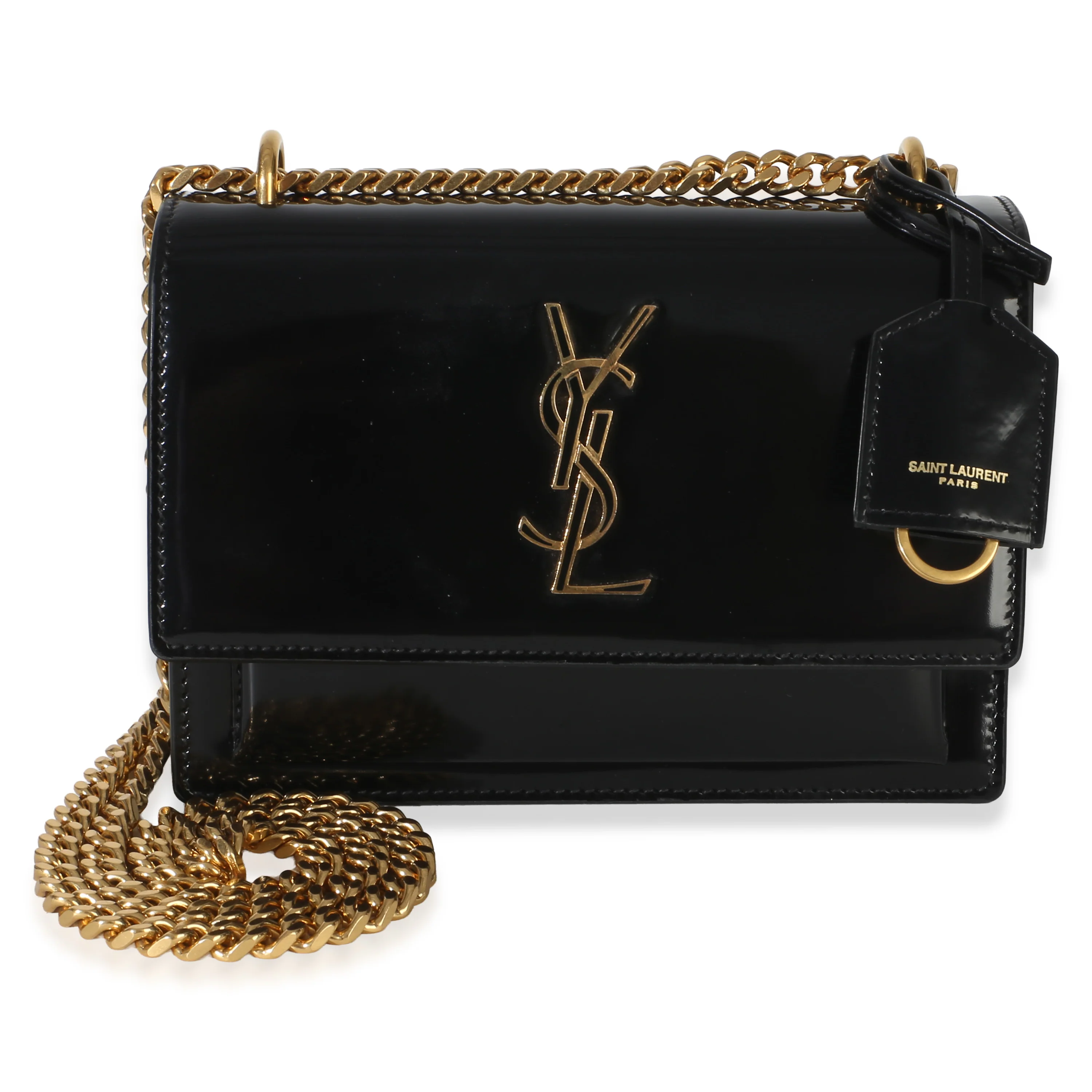 Black Patent Monogram Small Sunset Bag