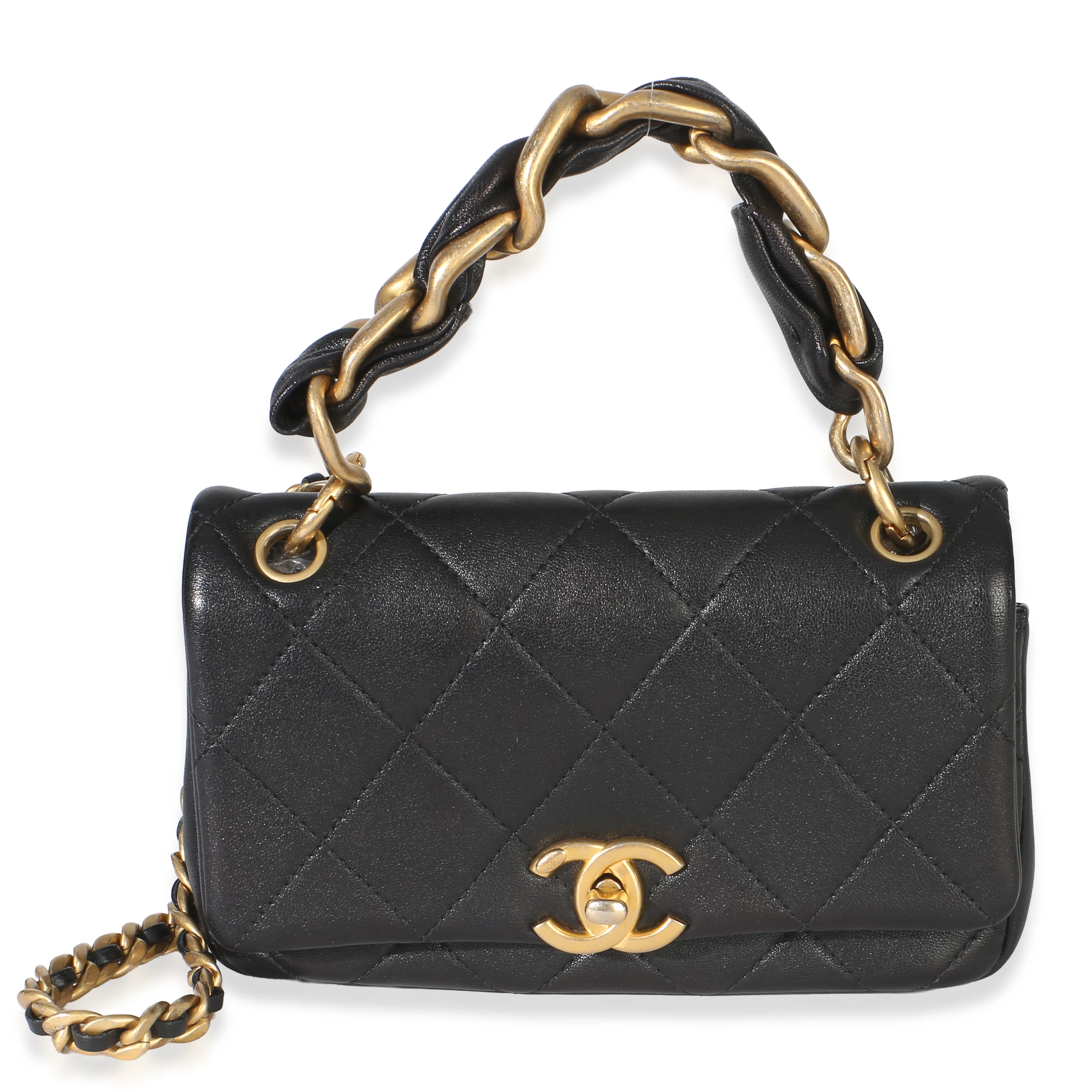 Black Quilted Lambkin Small Chain Is More Flap Bag