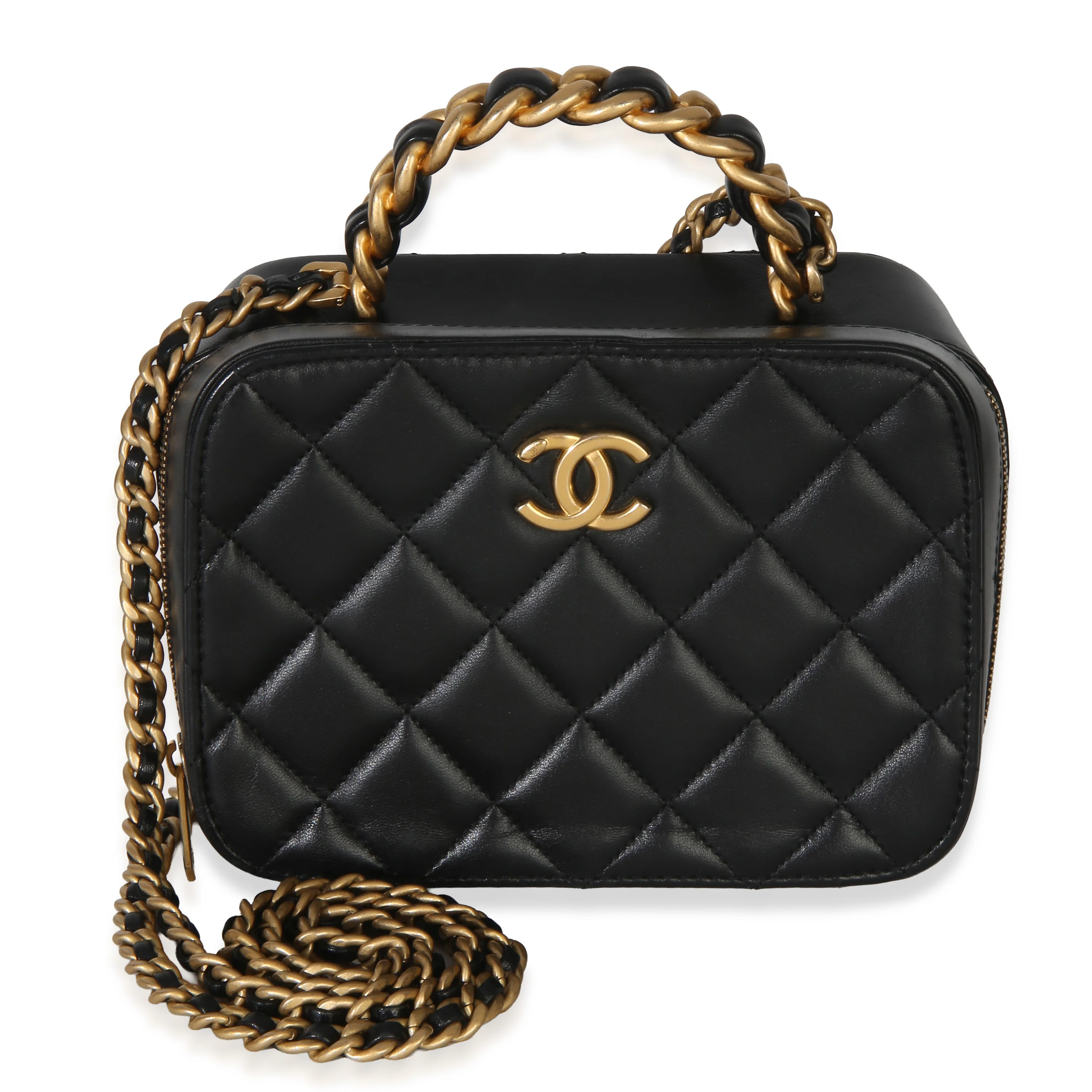 Black Quilted Lambskin Small Afternoon Tea Vanity Case