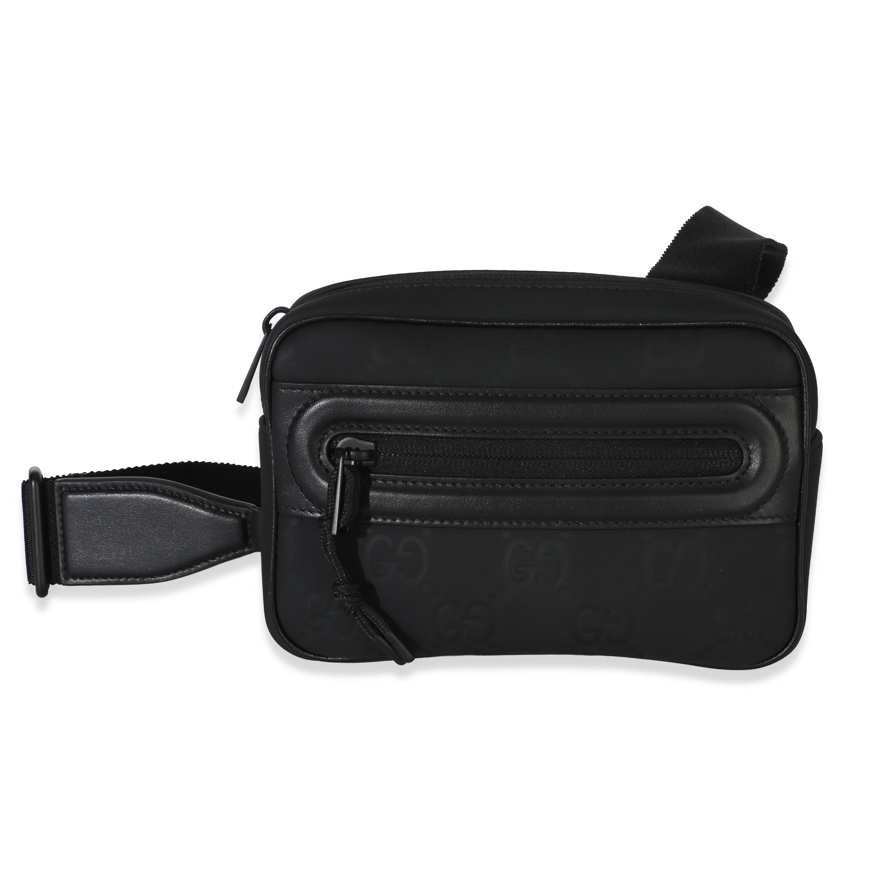 Black Rubber GG Effect Mini Slingbag