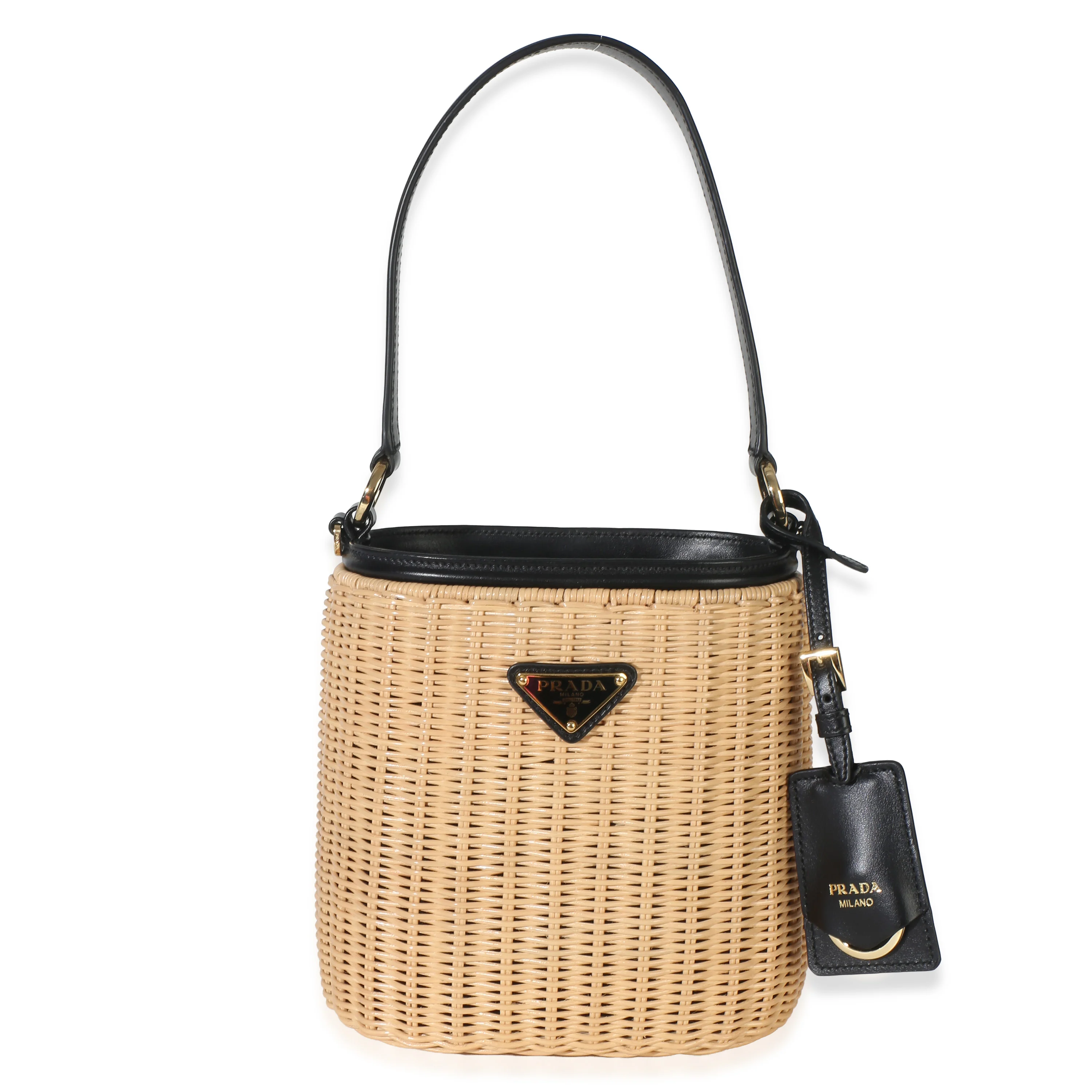 Black Wicker Panier Bucket Bag