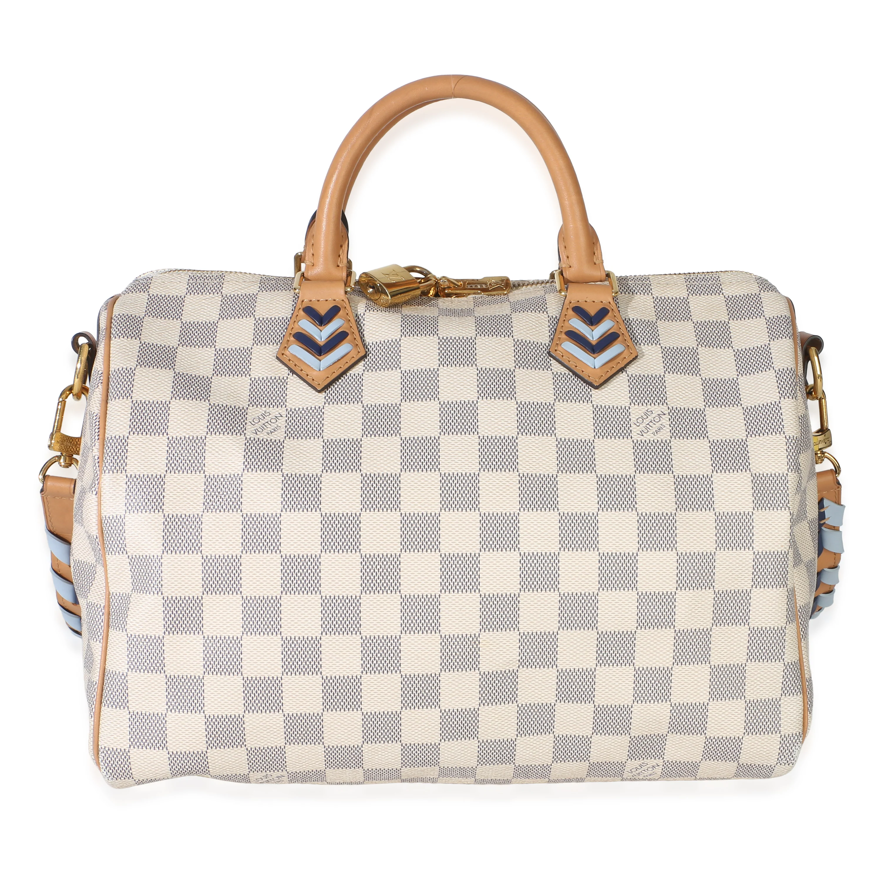 Blue Damier Azur Canvas Braided Speedy Bandouliere 30