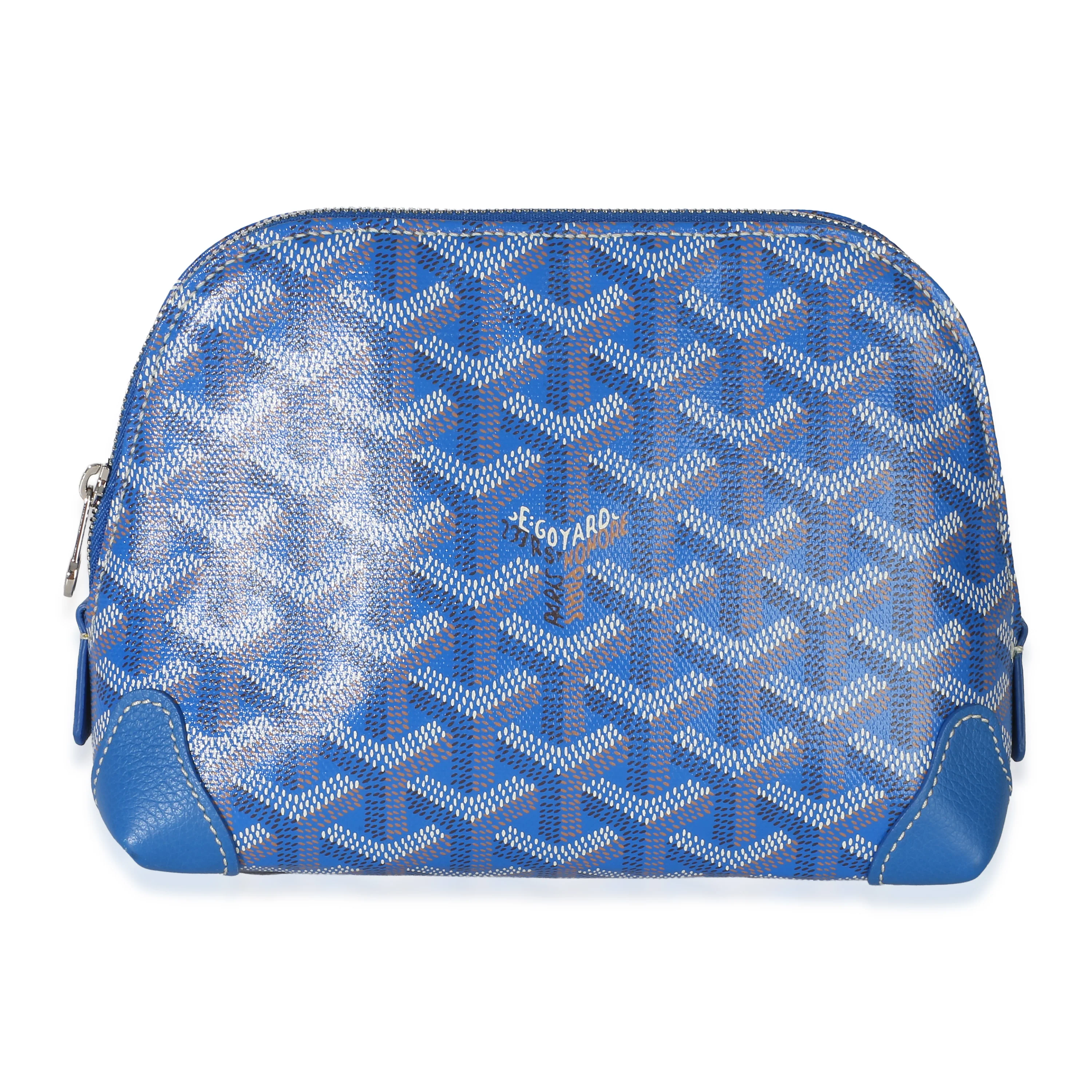 Blue Goyardine Canvas Vendome Cosmetic Pouch