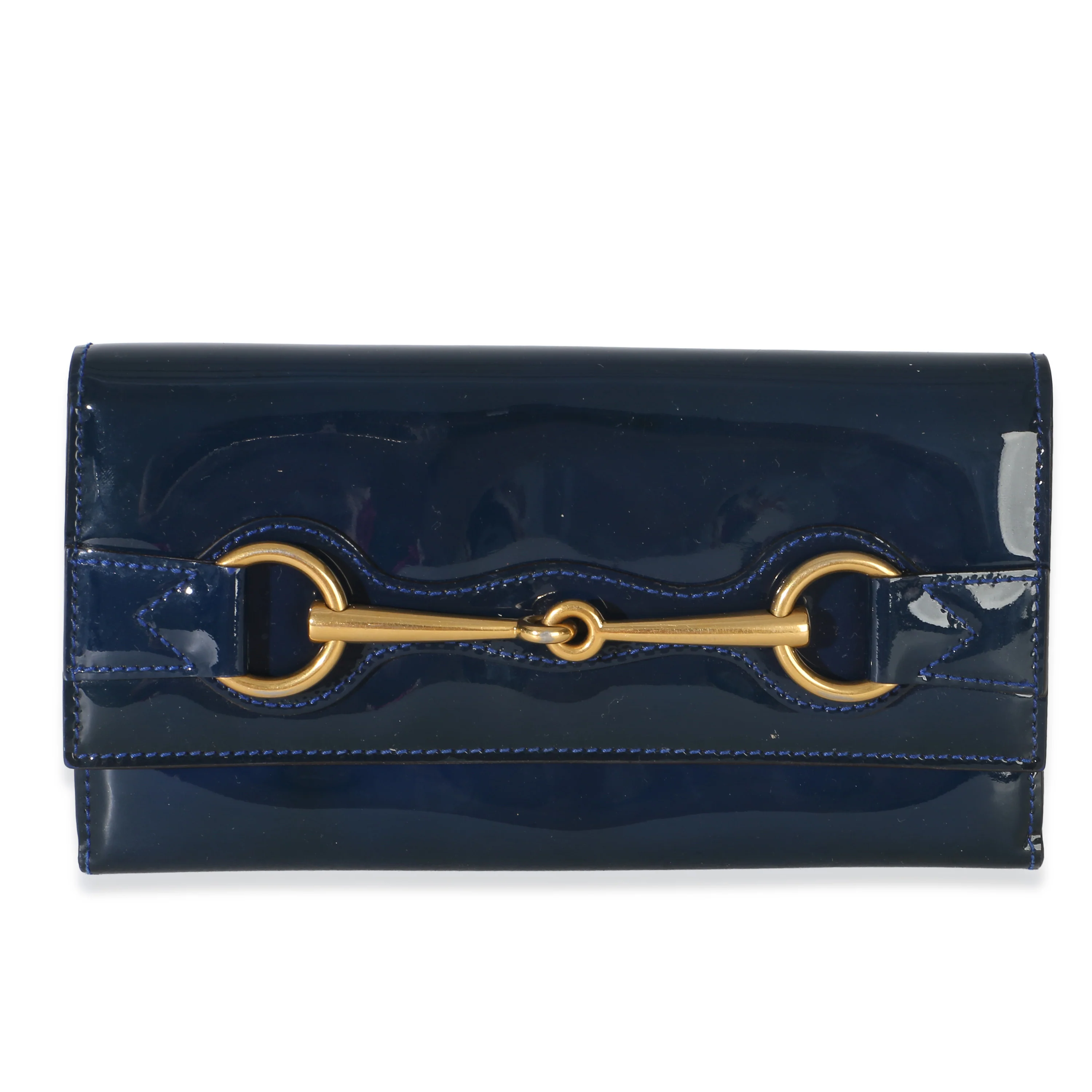 Blue Patent Small Horsebit Clutch