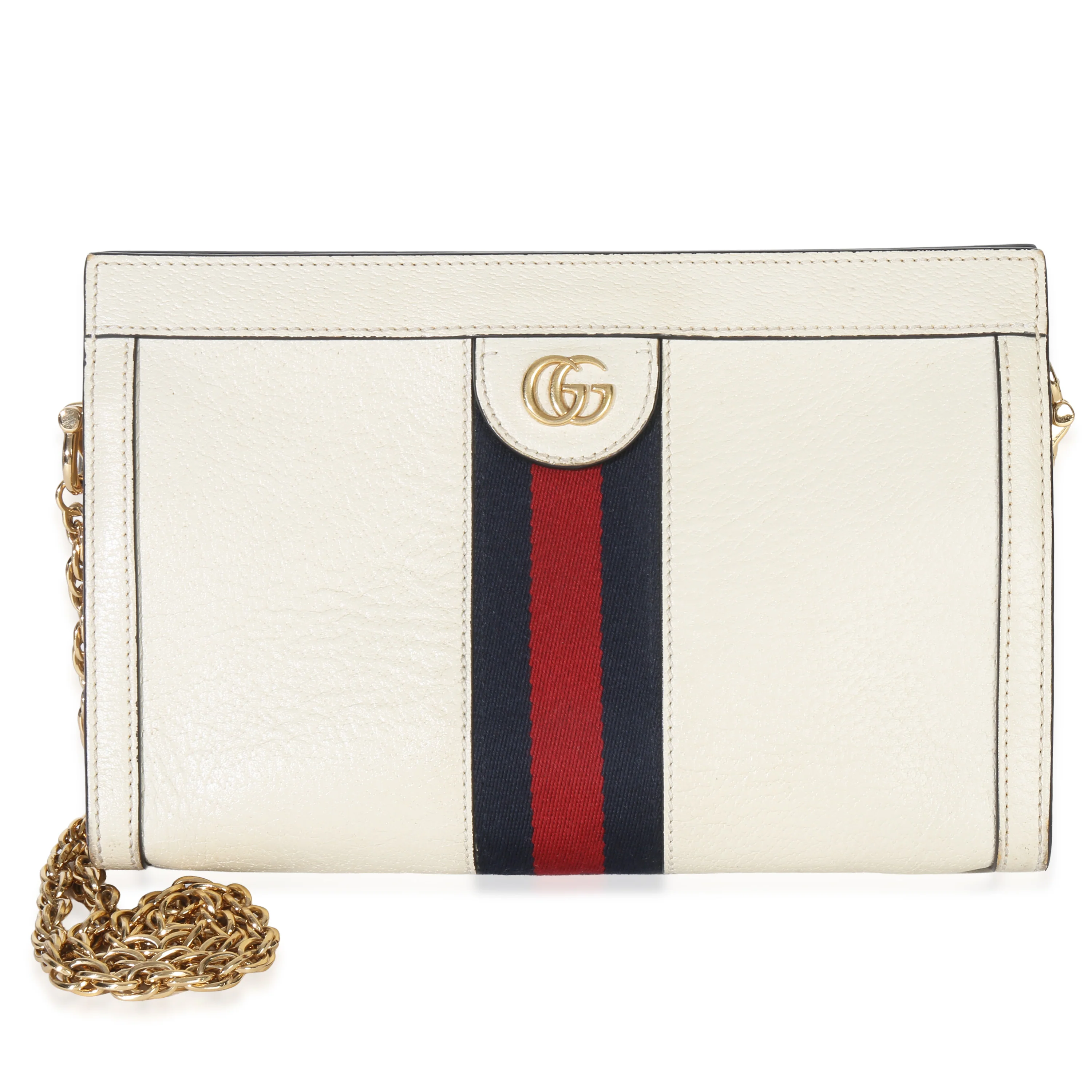 Cream Calfskin GG Ophidia Small Web Chain Bag