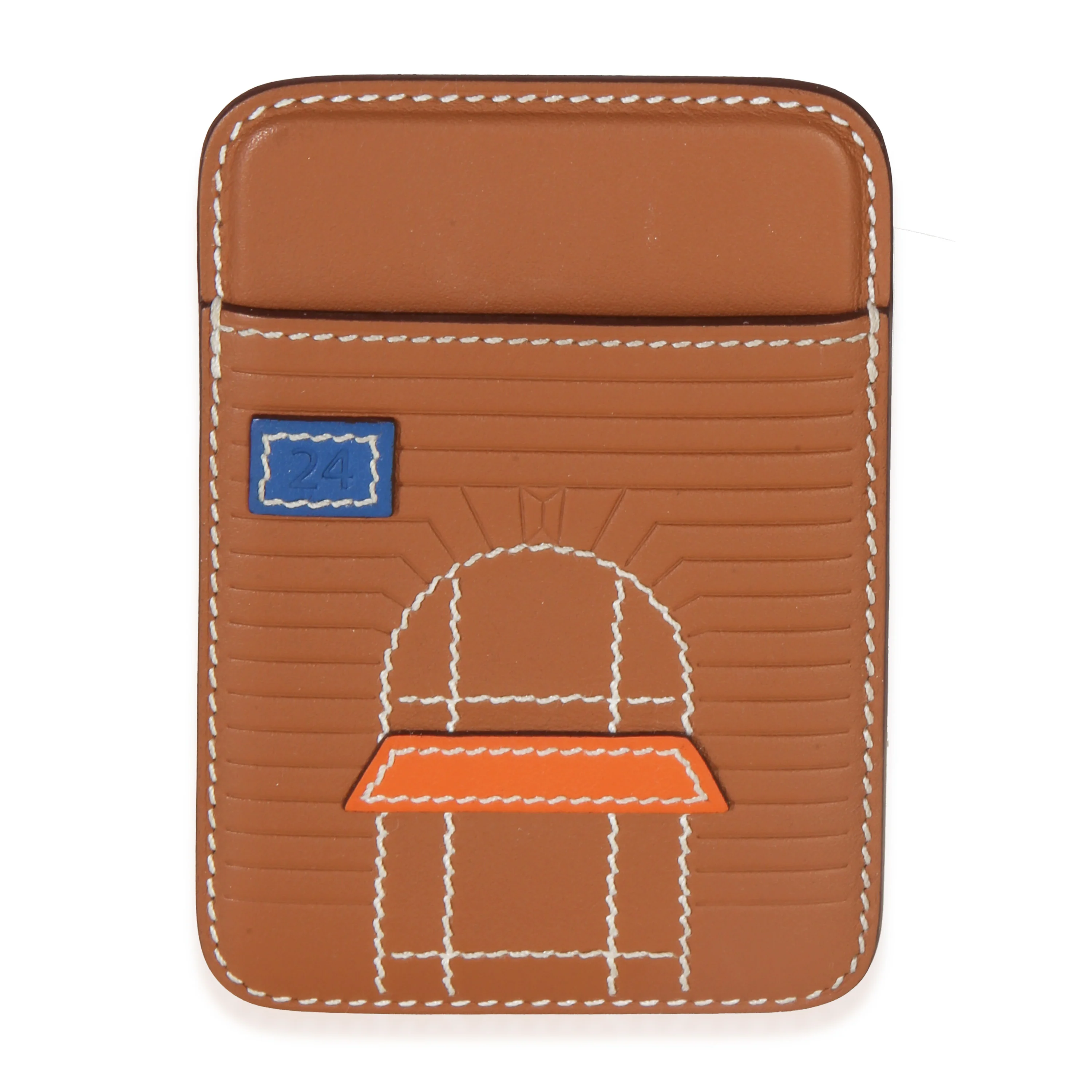 Gold Bleu De France Orange Swift Faubourg MagSafe Card Holder