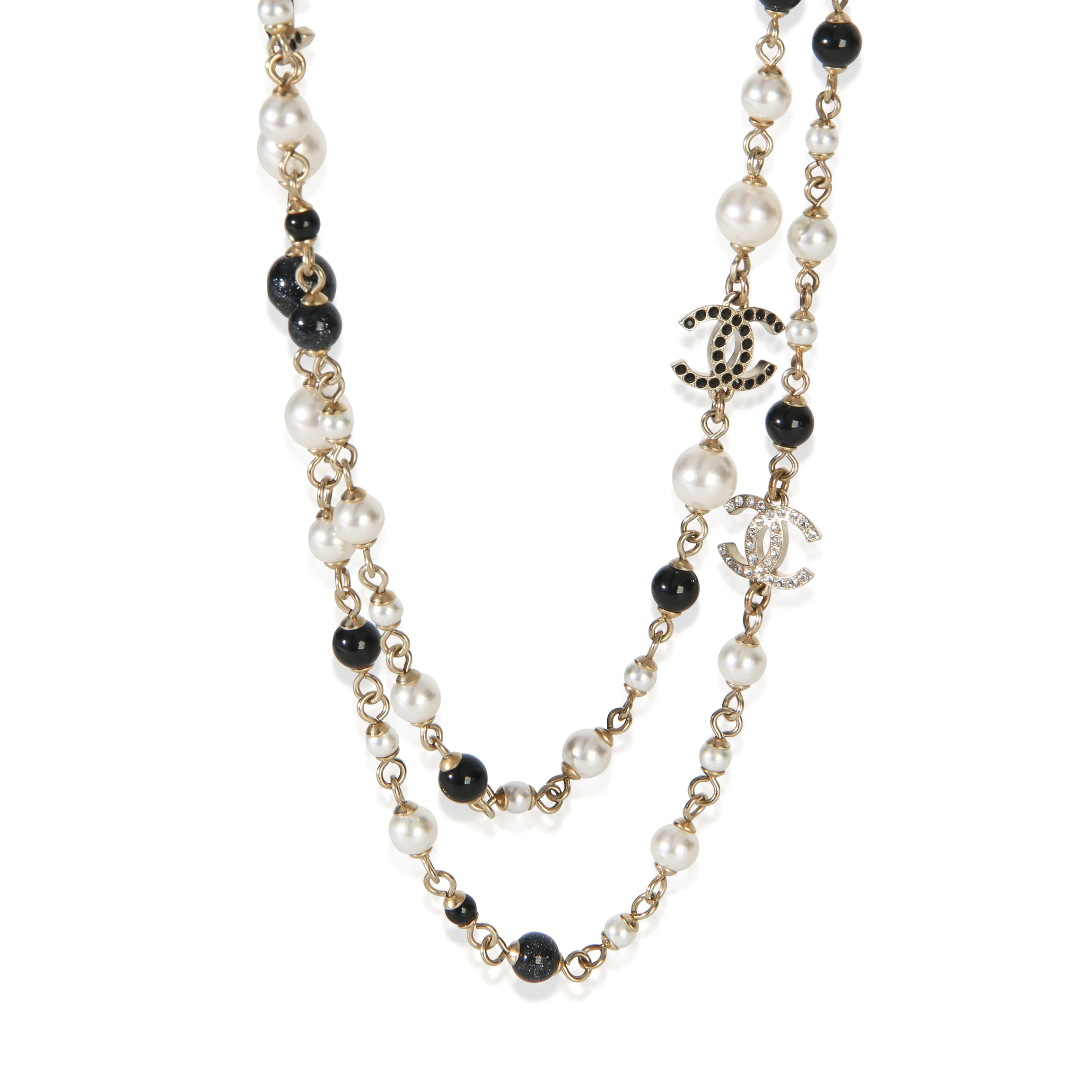 Gold-Plated  2022 Faux Pearl CC Necklace