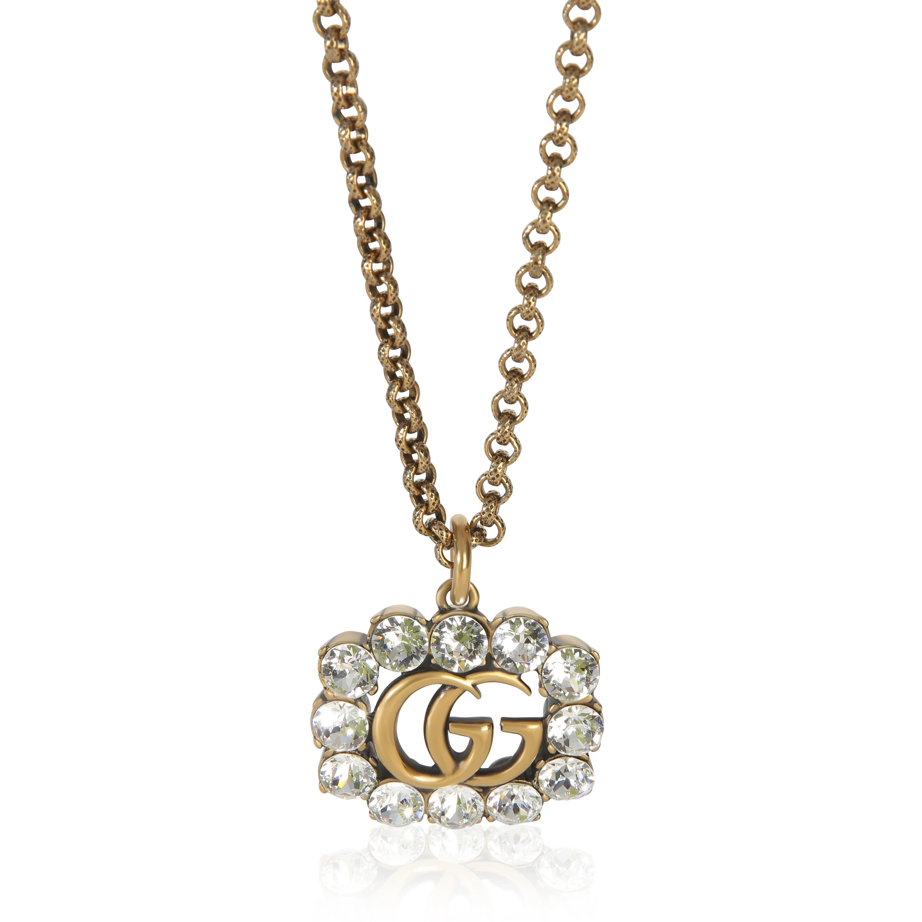 Gold-Plated  Crystal Double G Pendant