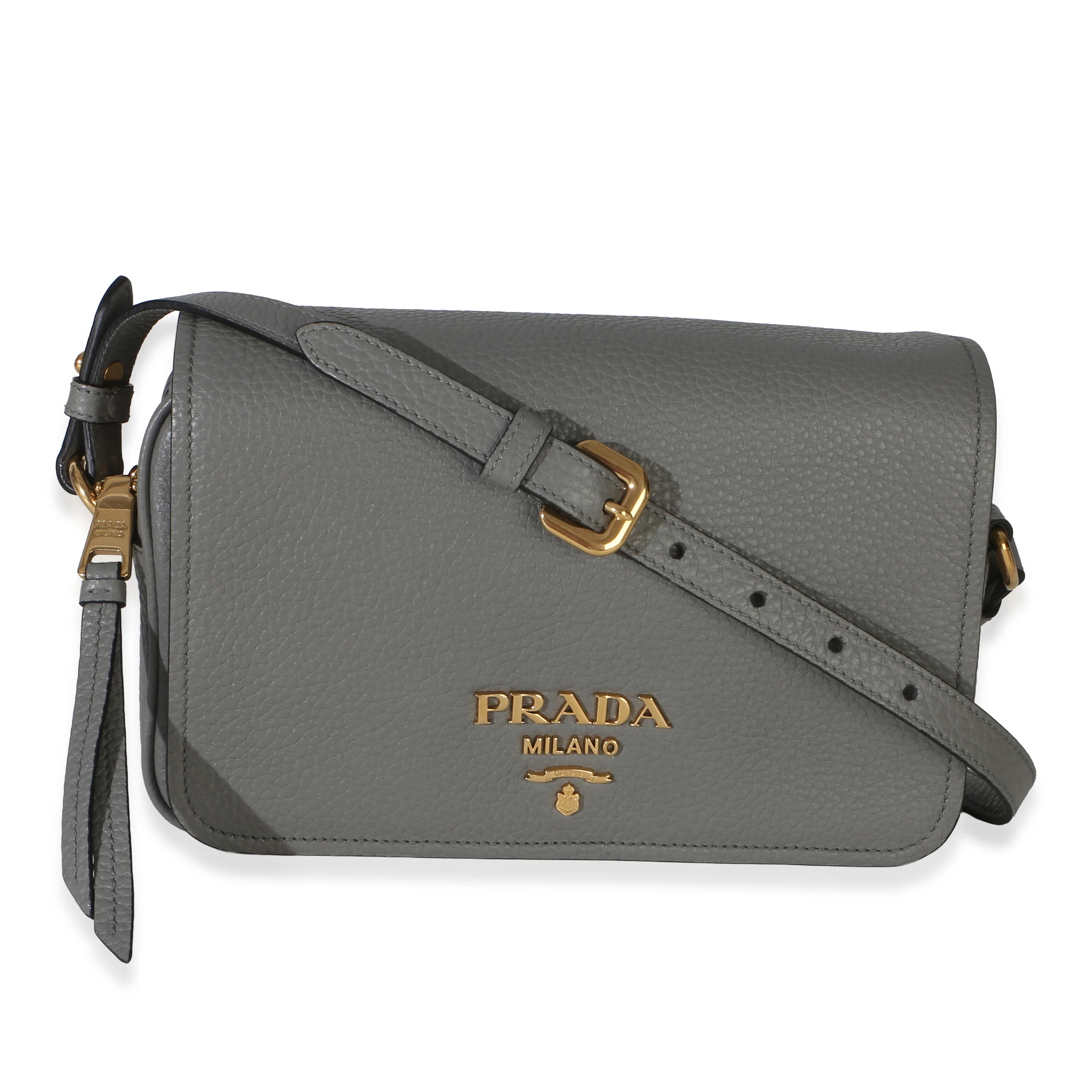 Grey Vitello Phenix Crossbody Flap Bag
