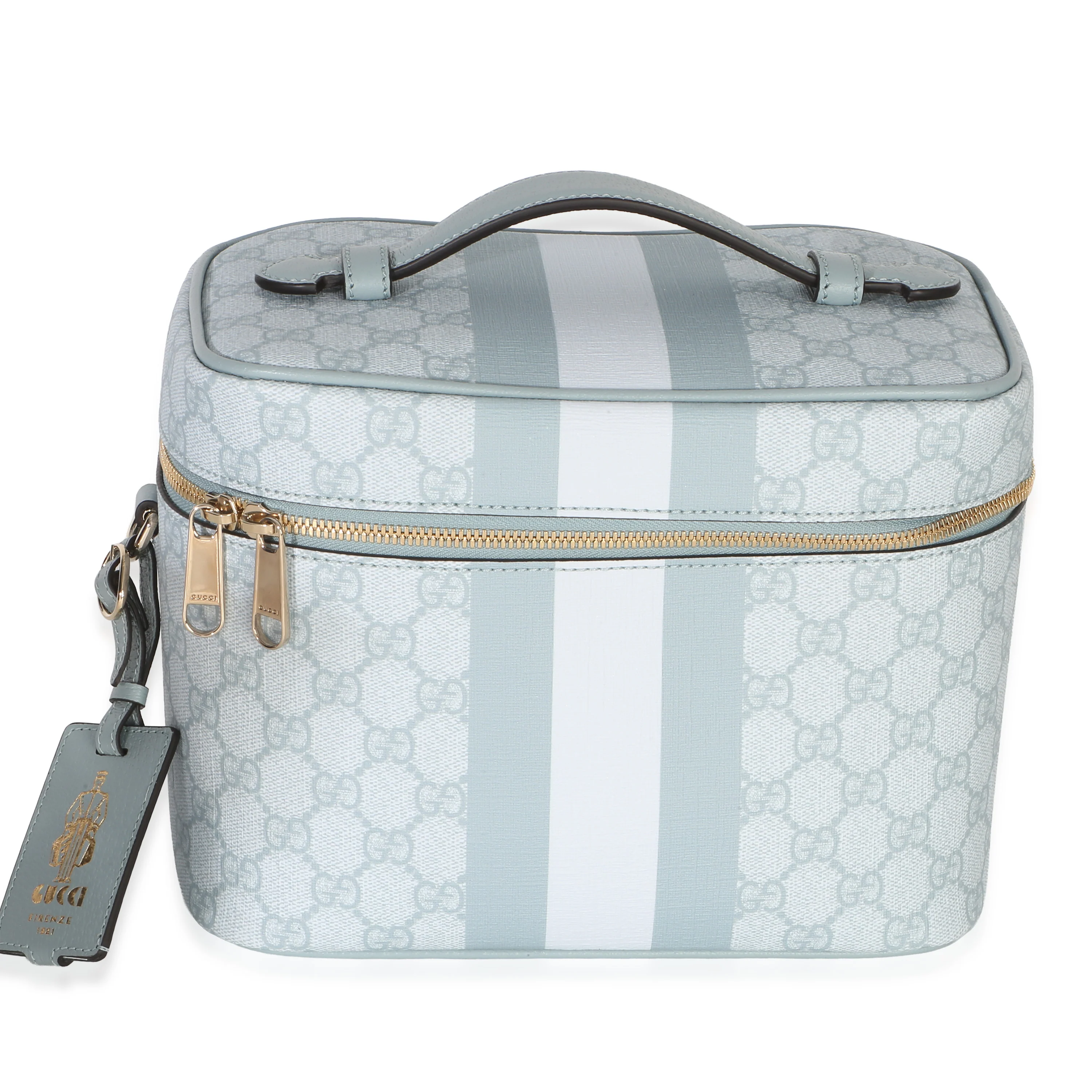 Light Blue GG Supreme Monogram Dollar Calfskin Medium Savoy Vanity Case