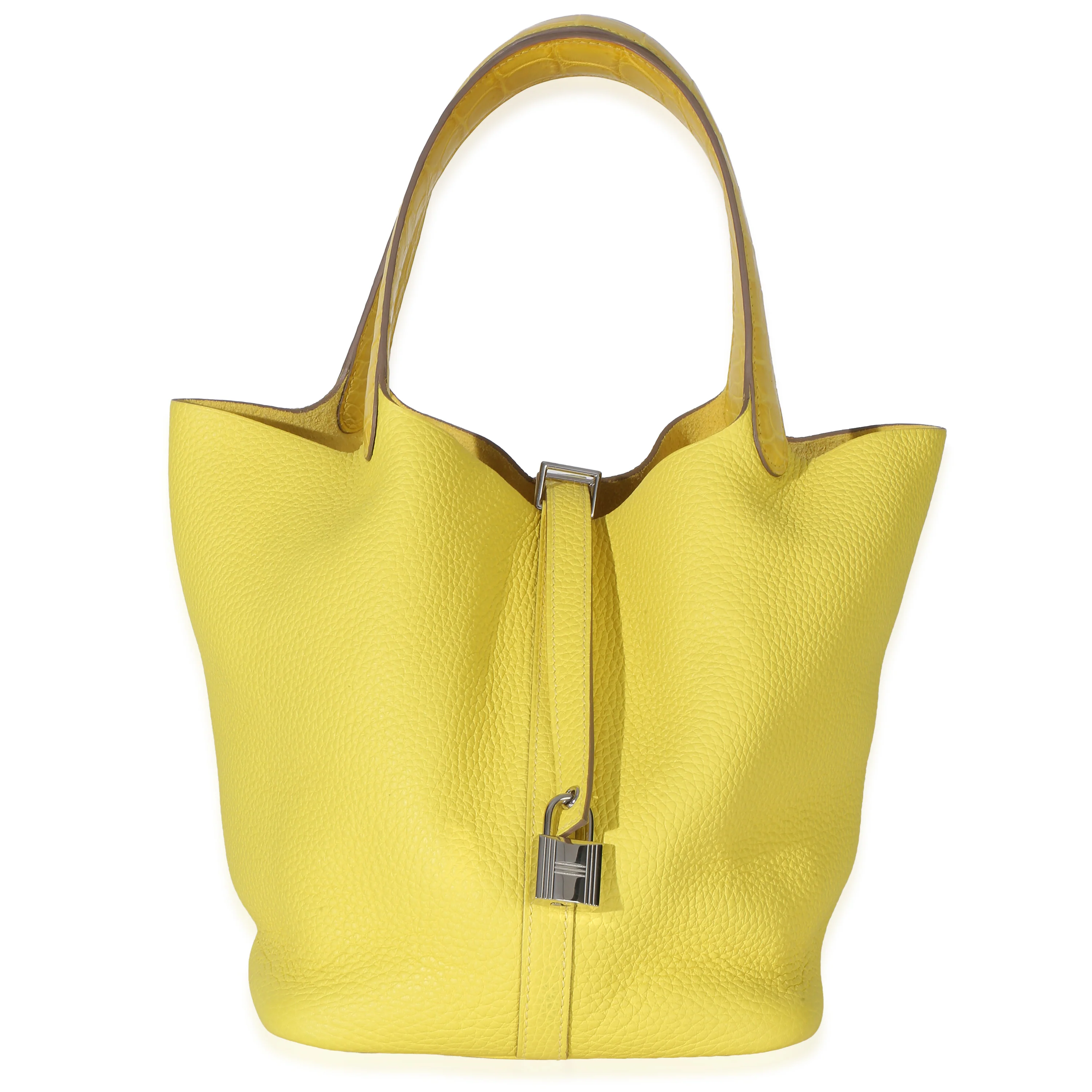 Lime Mimosa Clemence Niloticus Crocodile Touch Picotin Lock 22 PHW