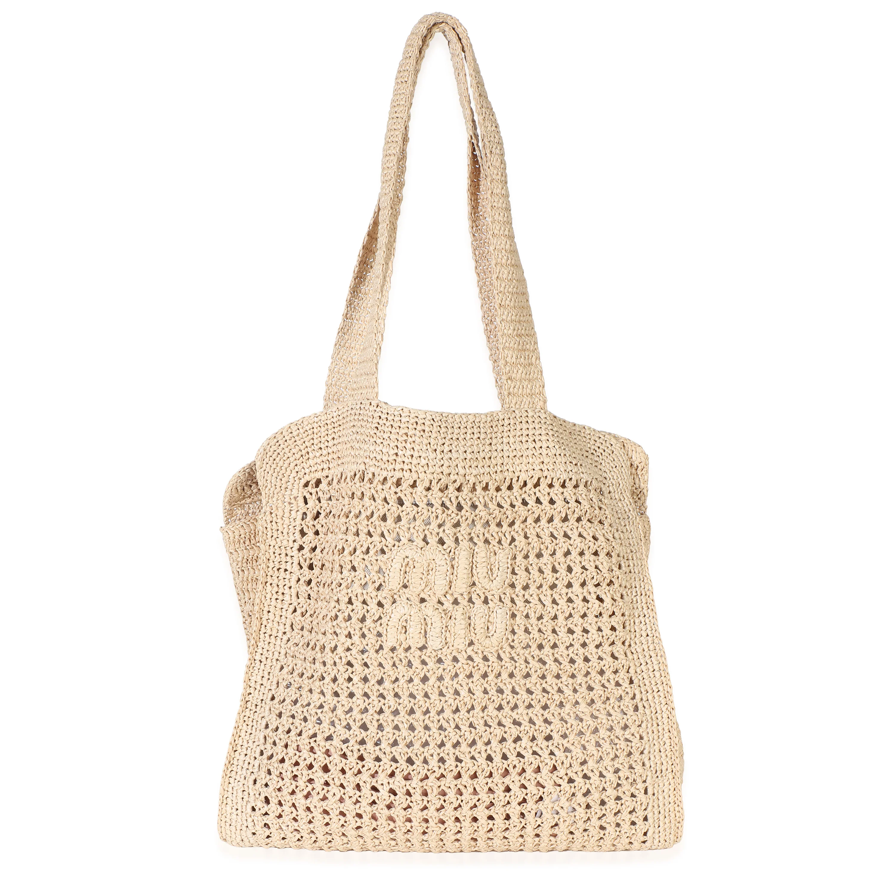 Naturale Raffia Crochet Woven Tote