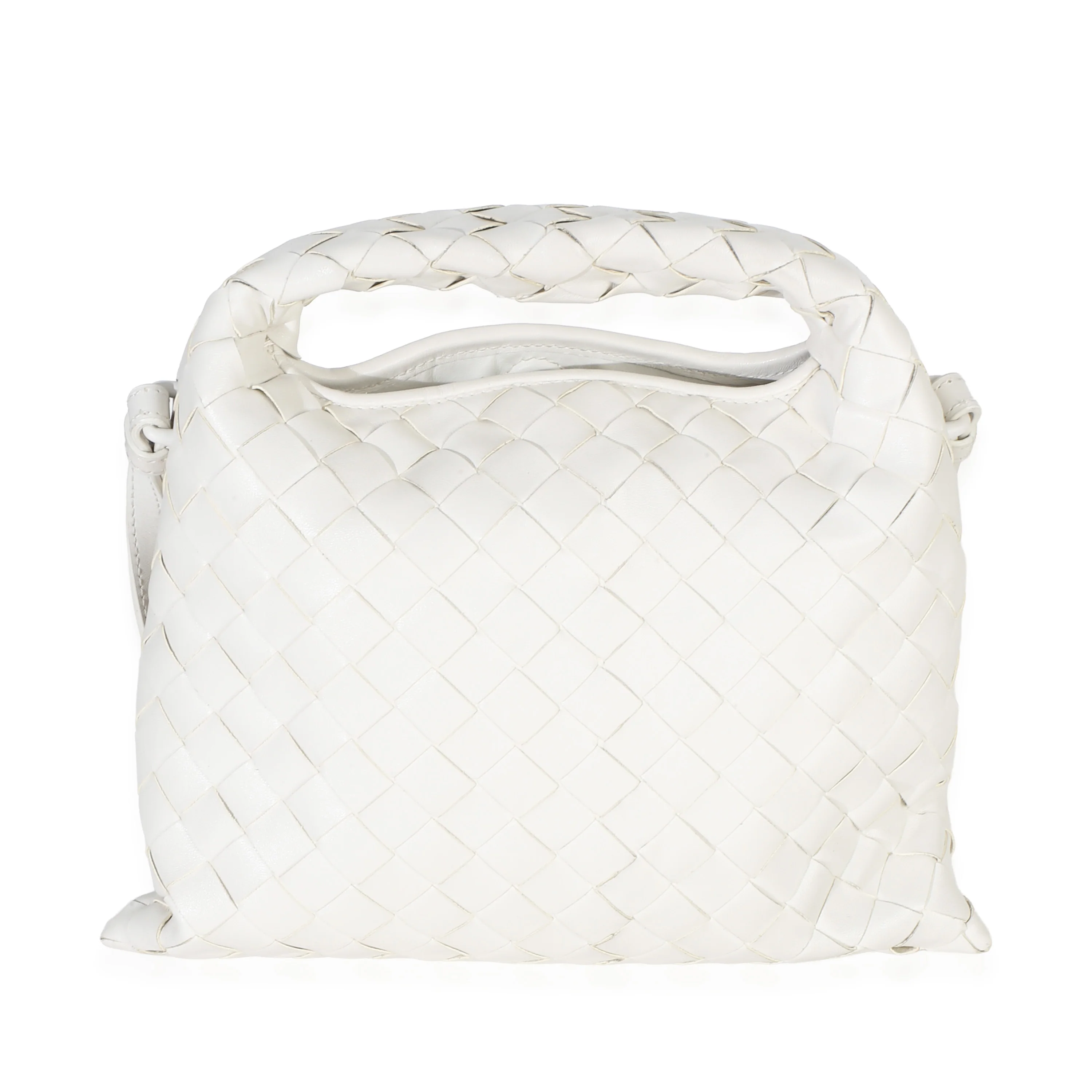 Off White Nappa Intrecciato Mini Hop Hobo