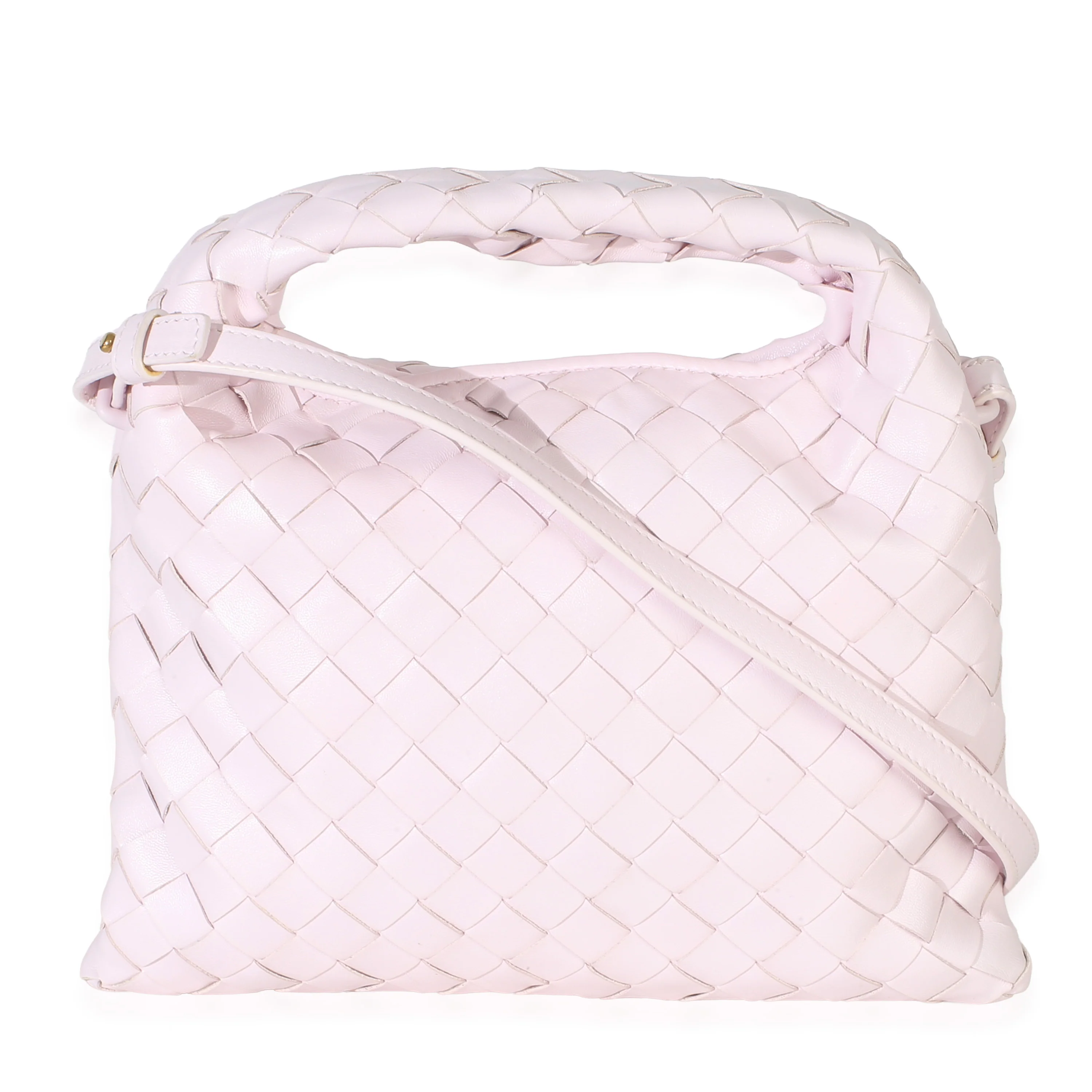 Pink Nappa Intrecciato Mini Hop Hobo