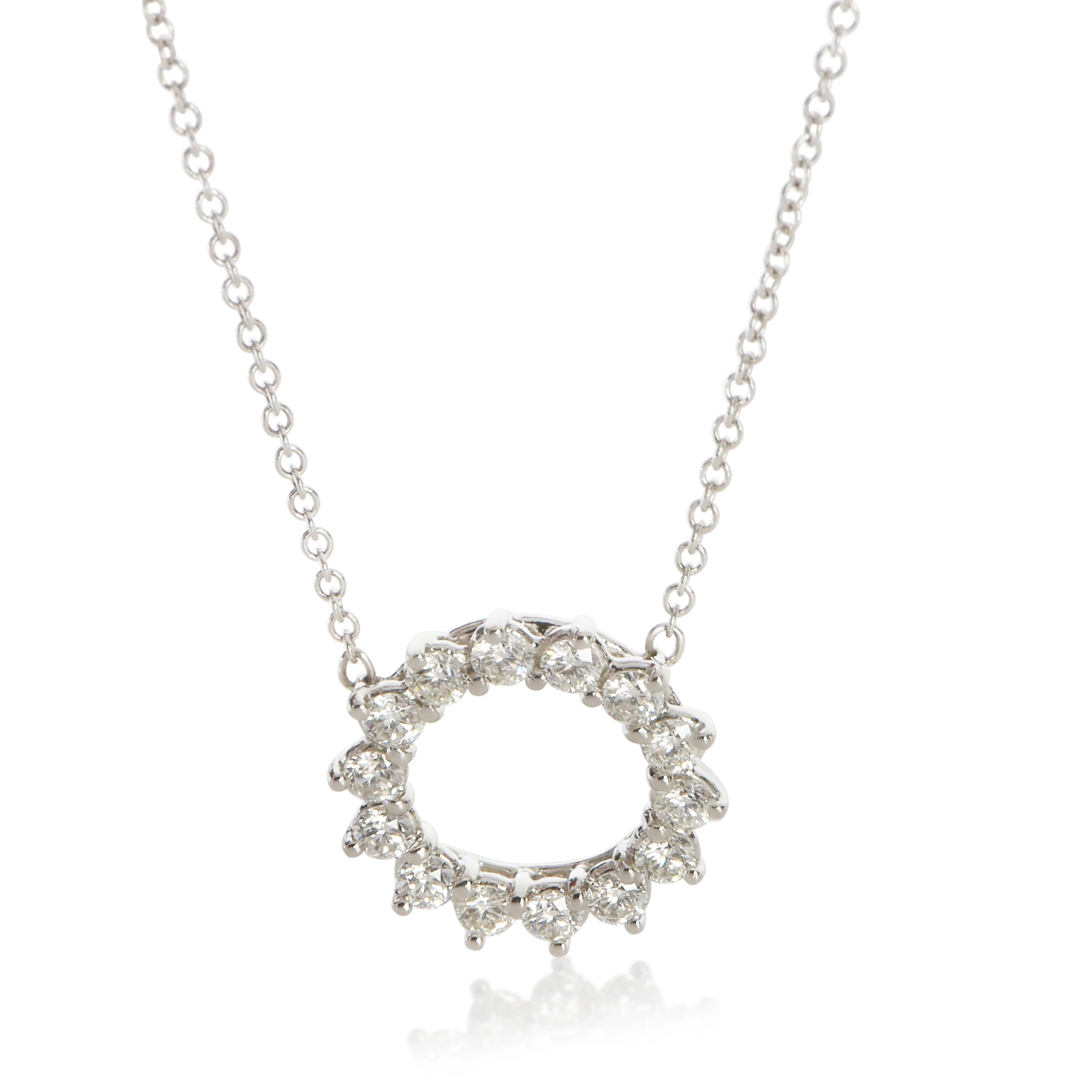 Platinum Diamond Open Circle Pendant