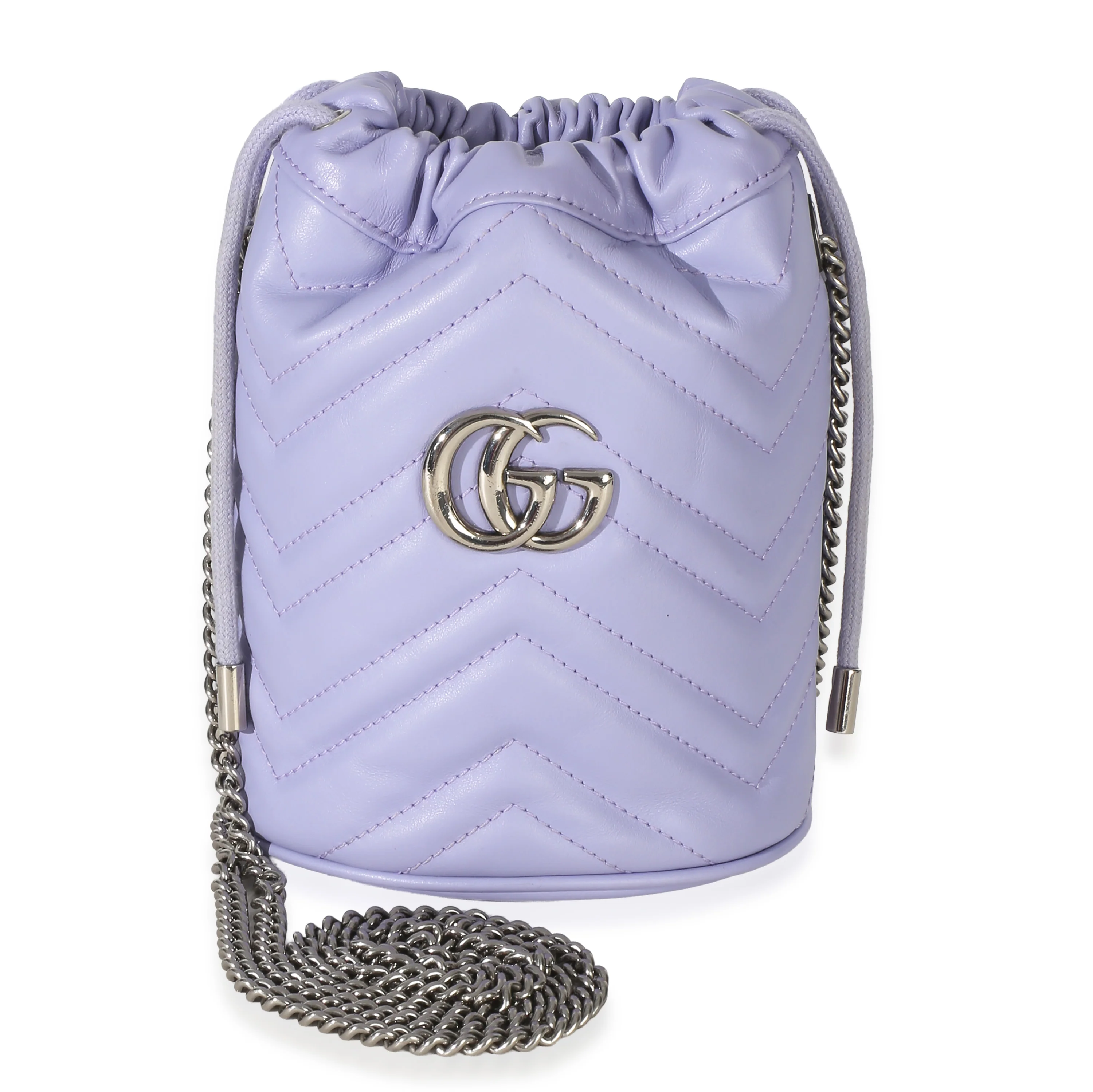 Purple Matelasse Calfskin Mini GG Marmont 2.0 Bucket Bag