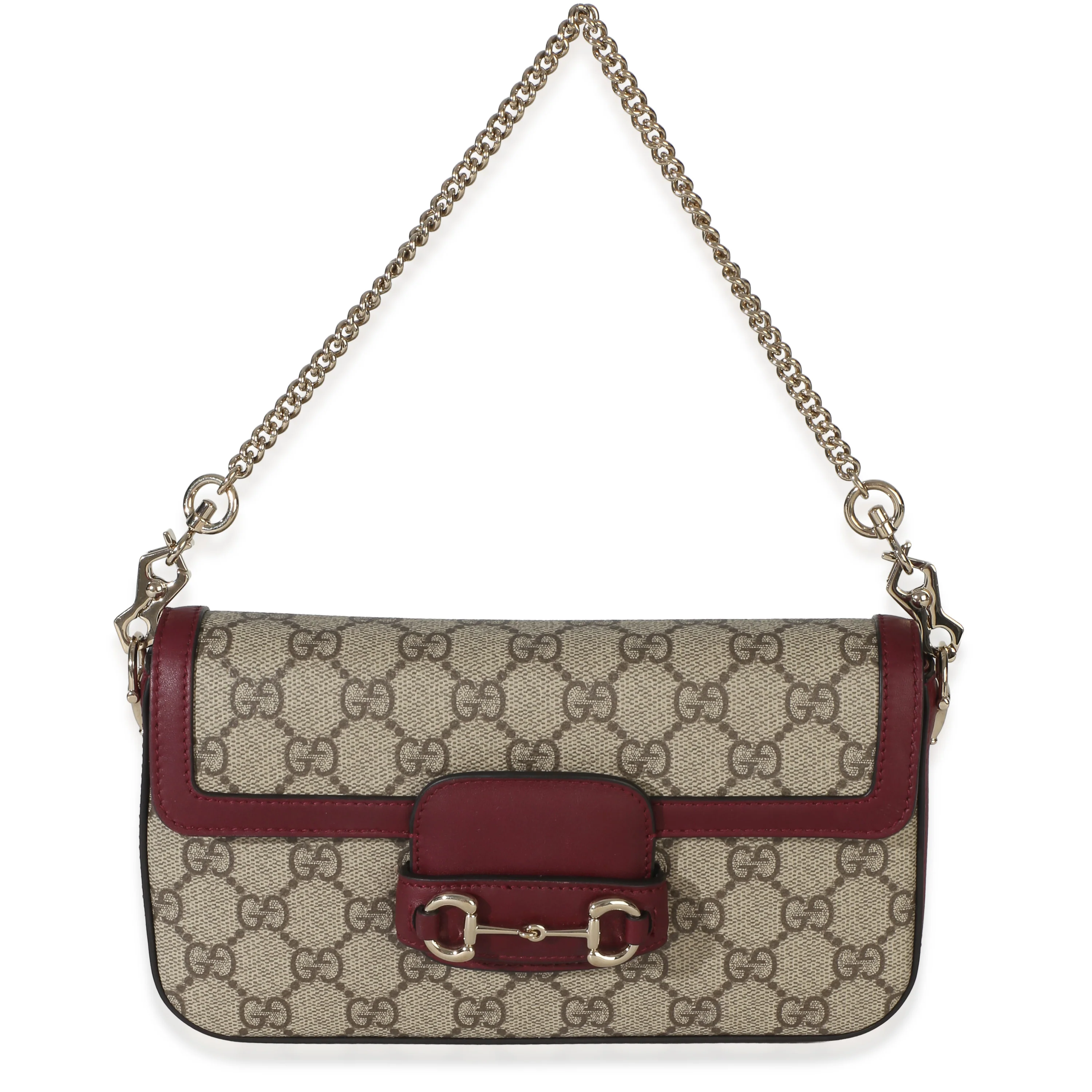 Red Calfskin GG Supreme Canvas Horsebit 1955 Small Soft Shoulder Bag
