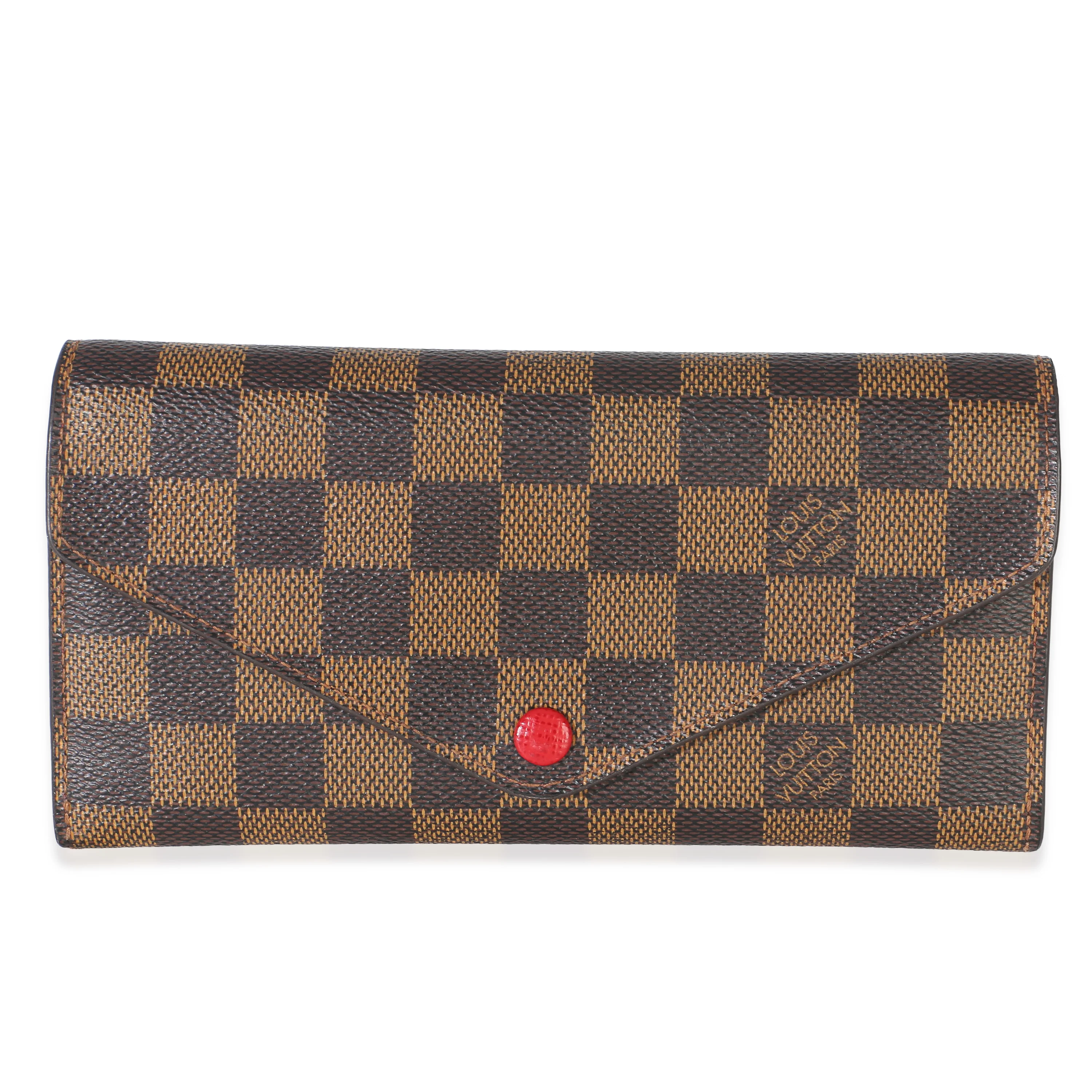 Red Damier Ebene Canvas Josephine Wallet