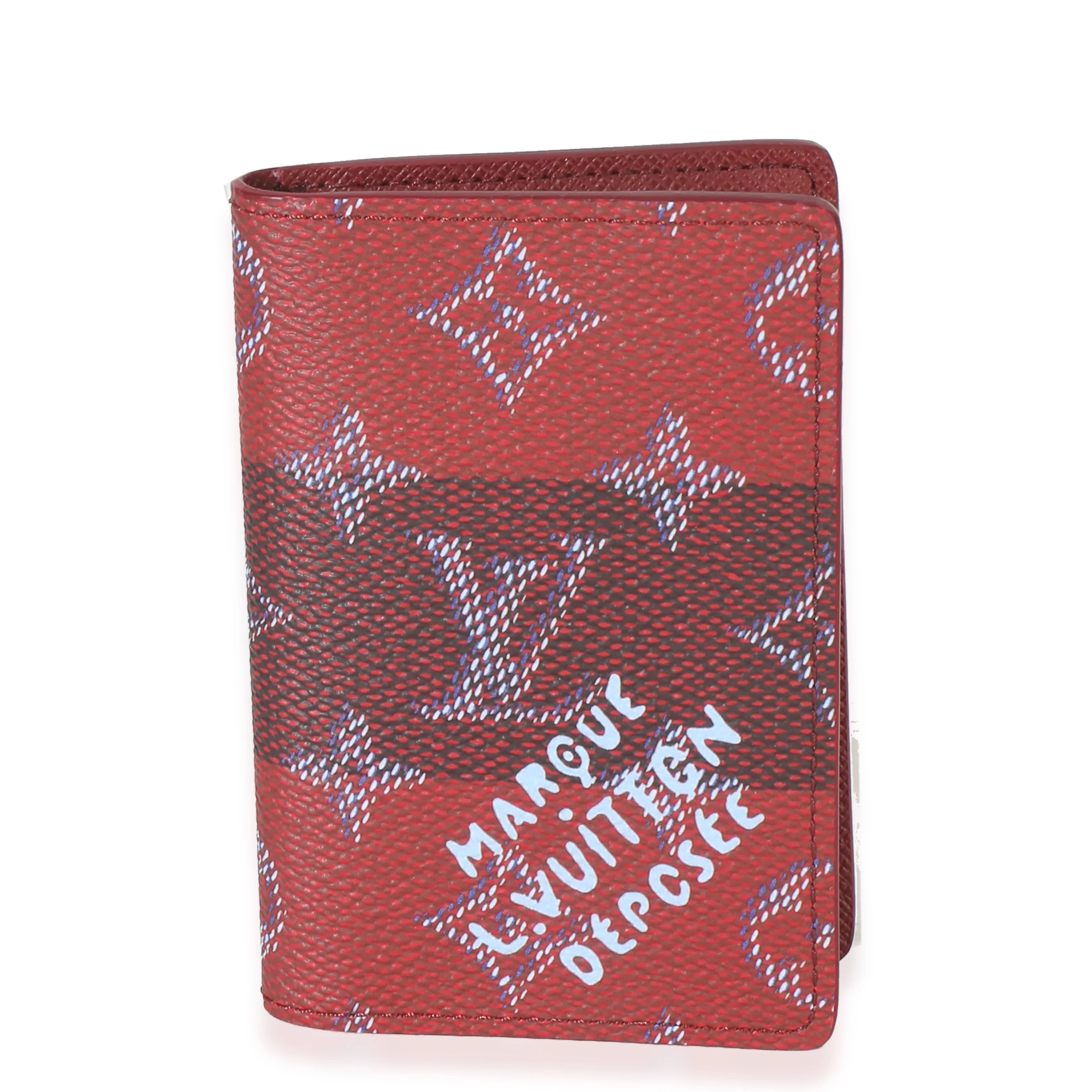 Red Monogram Canvas Heritage Pocket Organizer