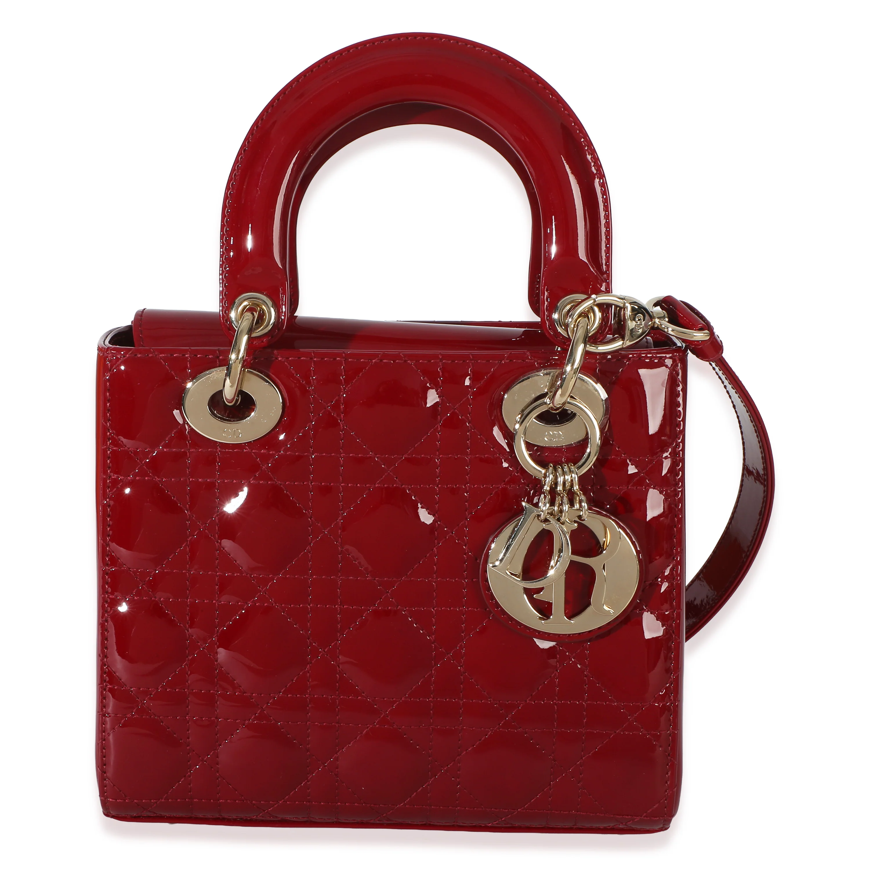 Red Patent Cannage Small Lady Dior