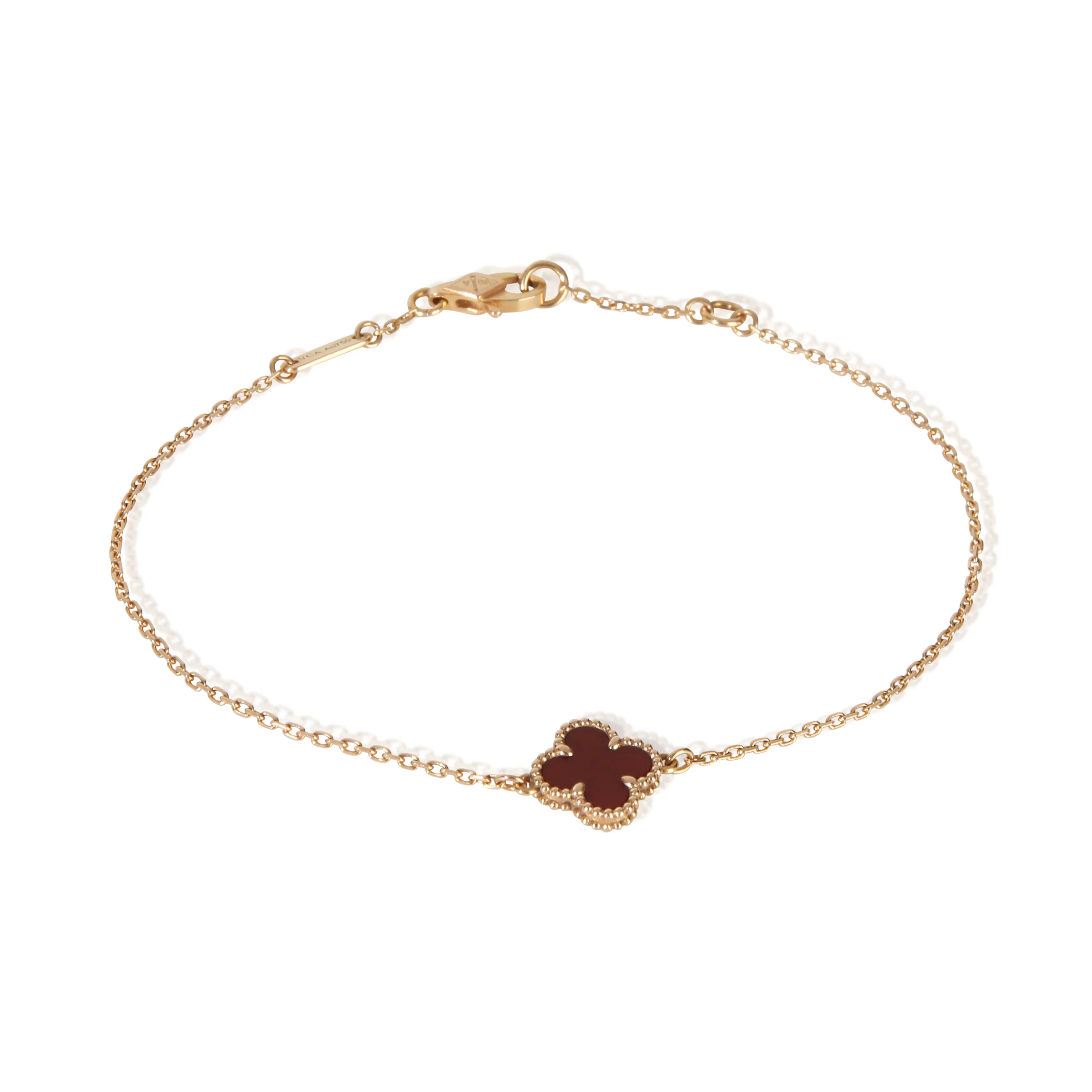 Rose Gold Carnelian Sweet Alhambra Bracelet