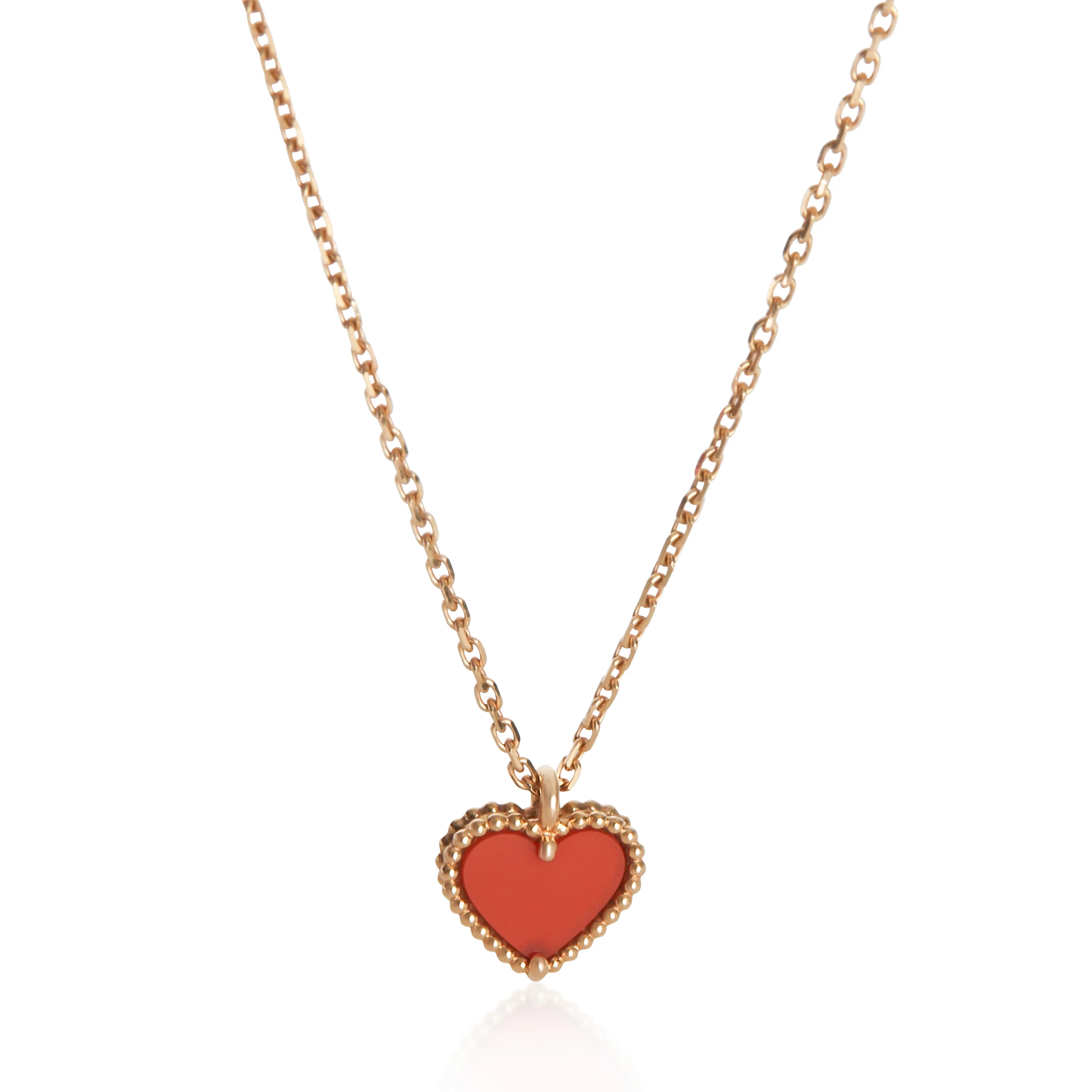 Rose Gold Carnelian Sweet Hearts Pendant