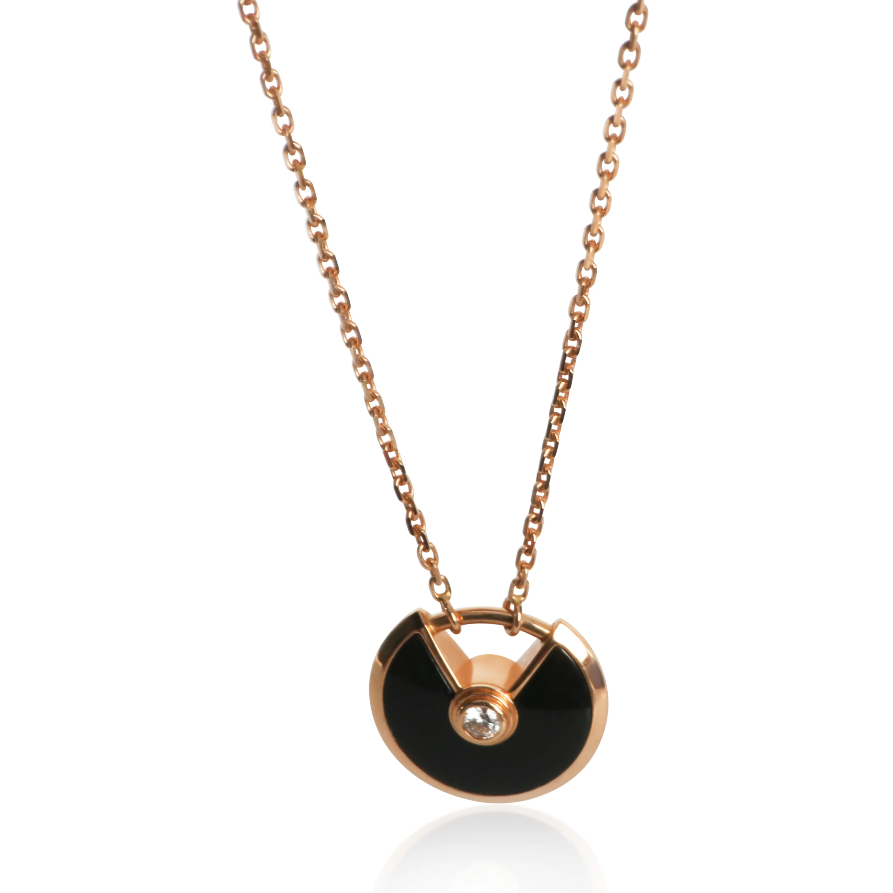 Rose Gold Diamond Extra Small Model Amulette Necklace