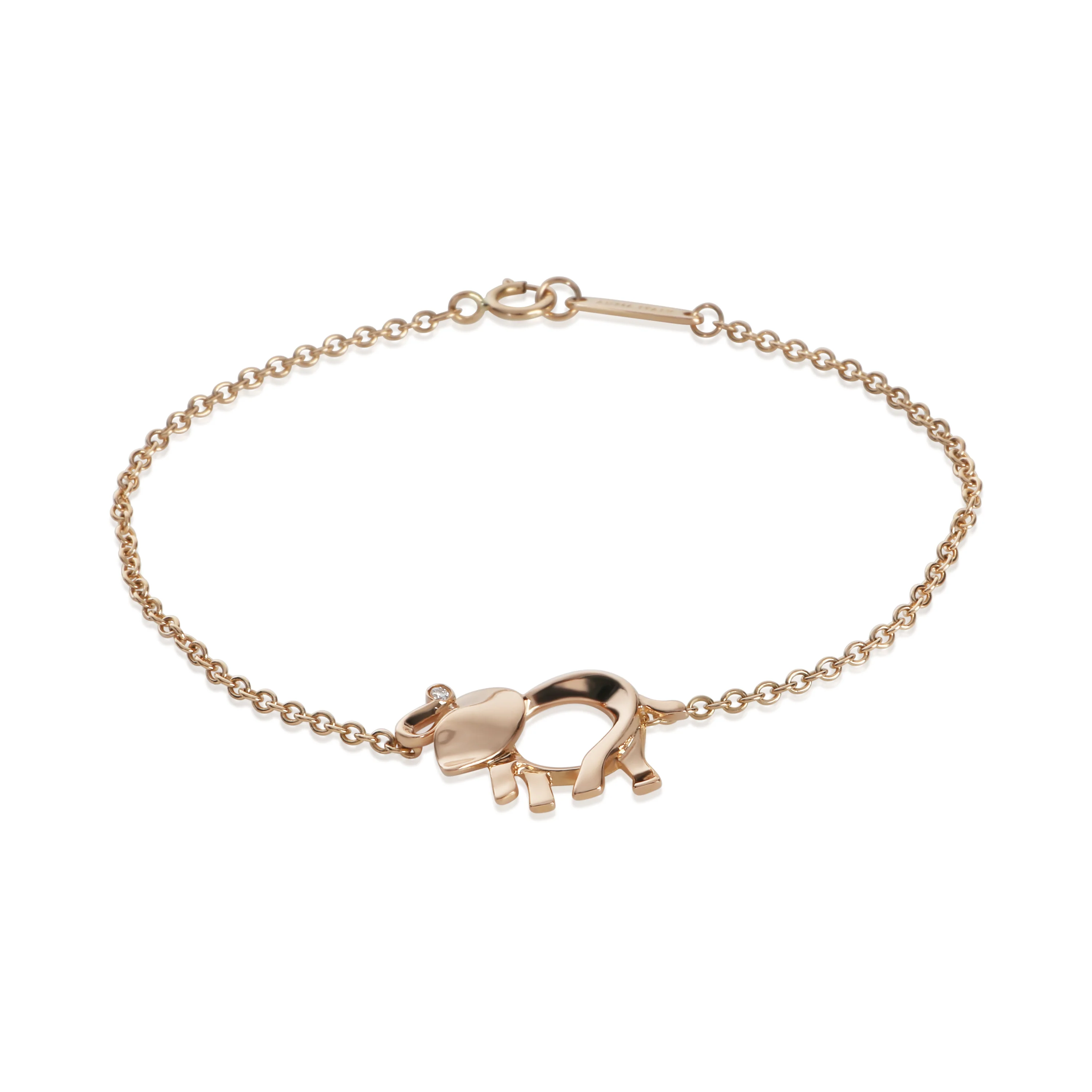Rose Gold Diamond Save The Wild Elephant Bracelet