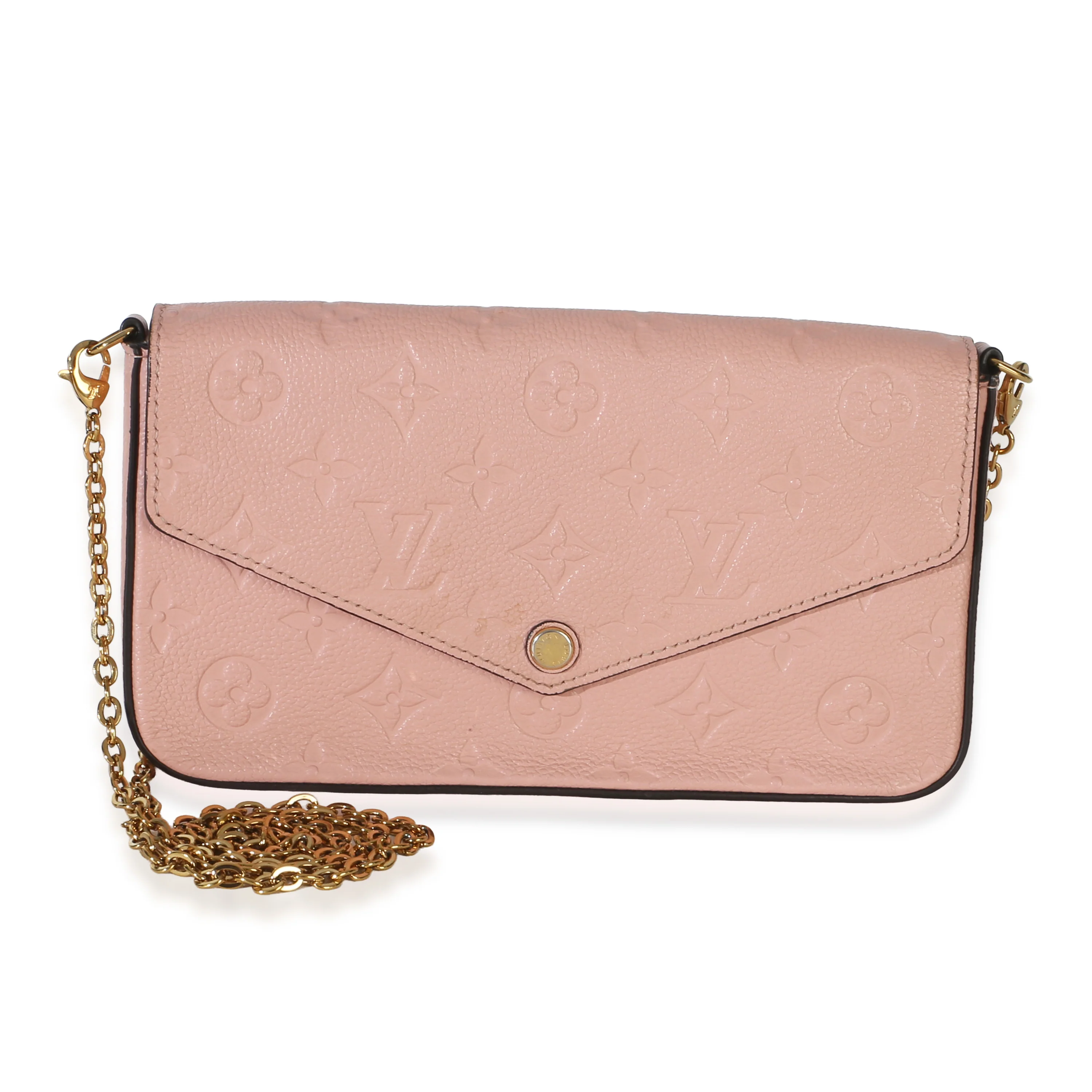 Rose Poudre Monogram Empreinte Felicie Pochette