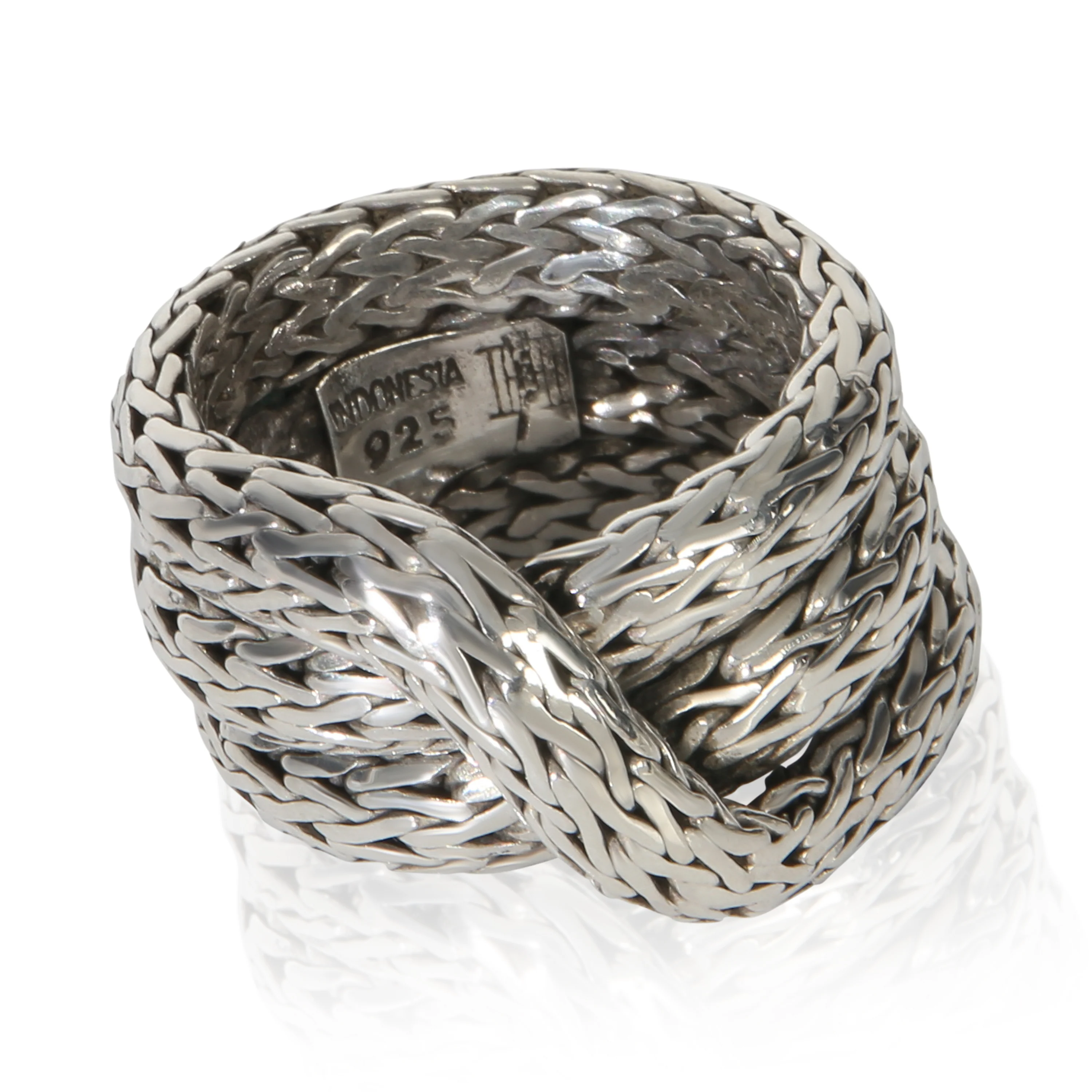 Sterling Silver  Classic Chain Crossover Ring