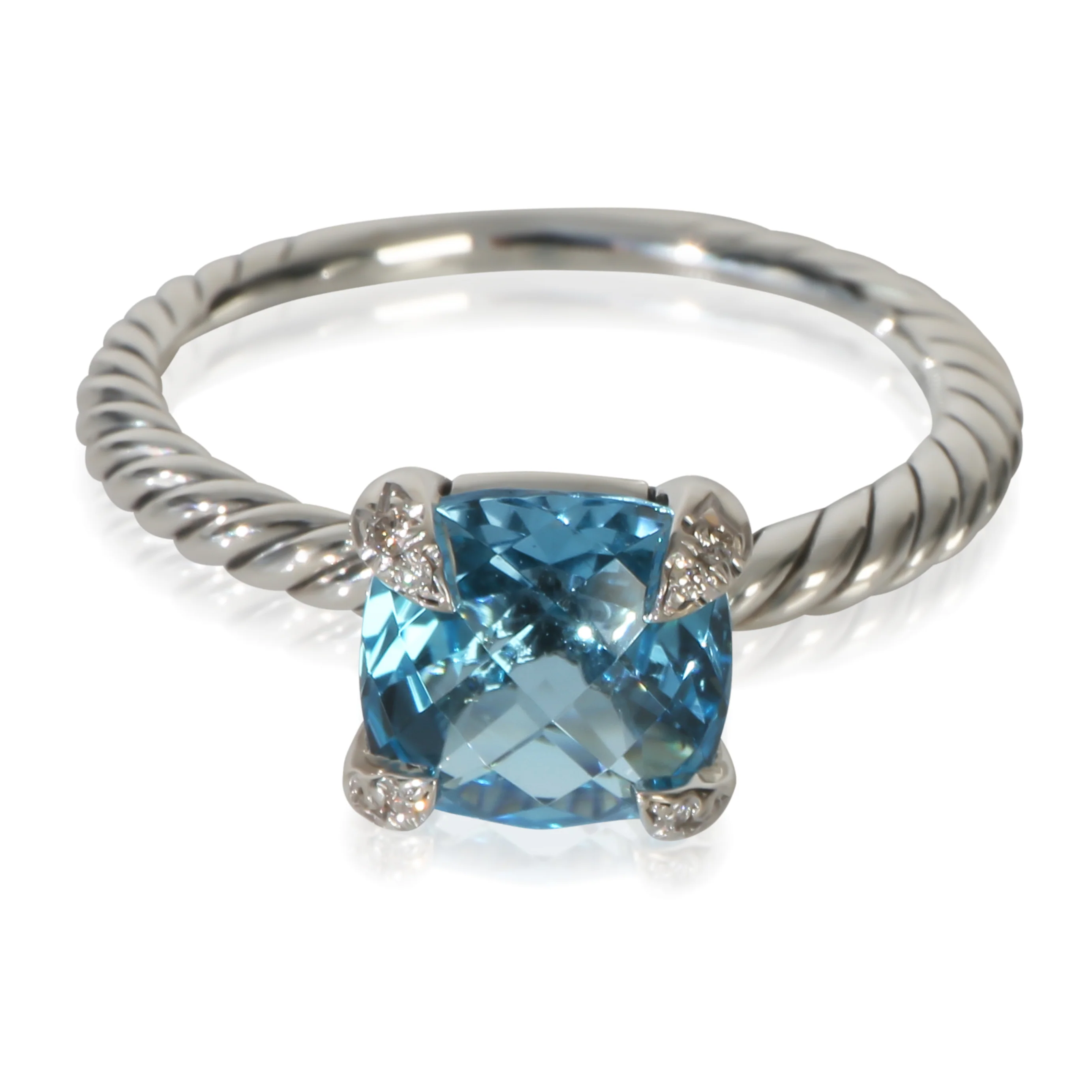 Sterling Silver Diamond Chatelaine Ring