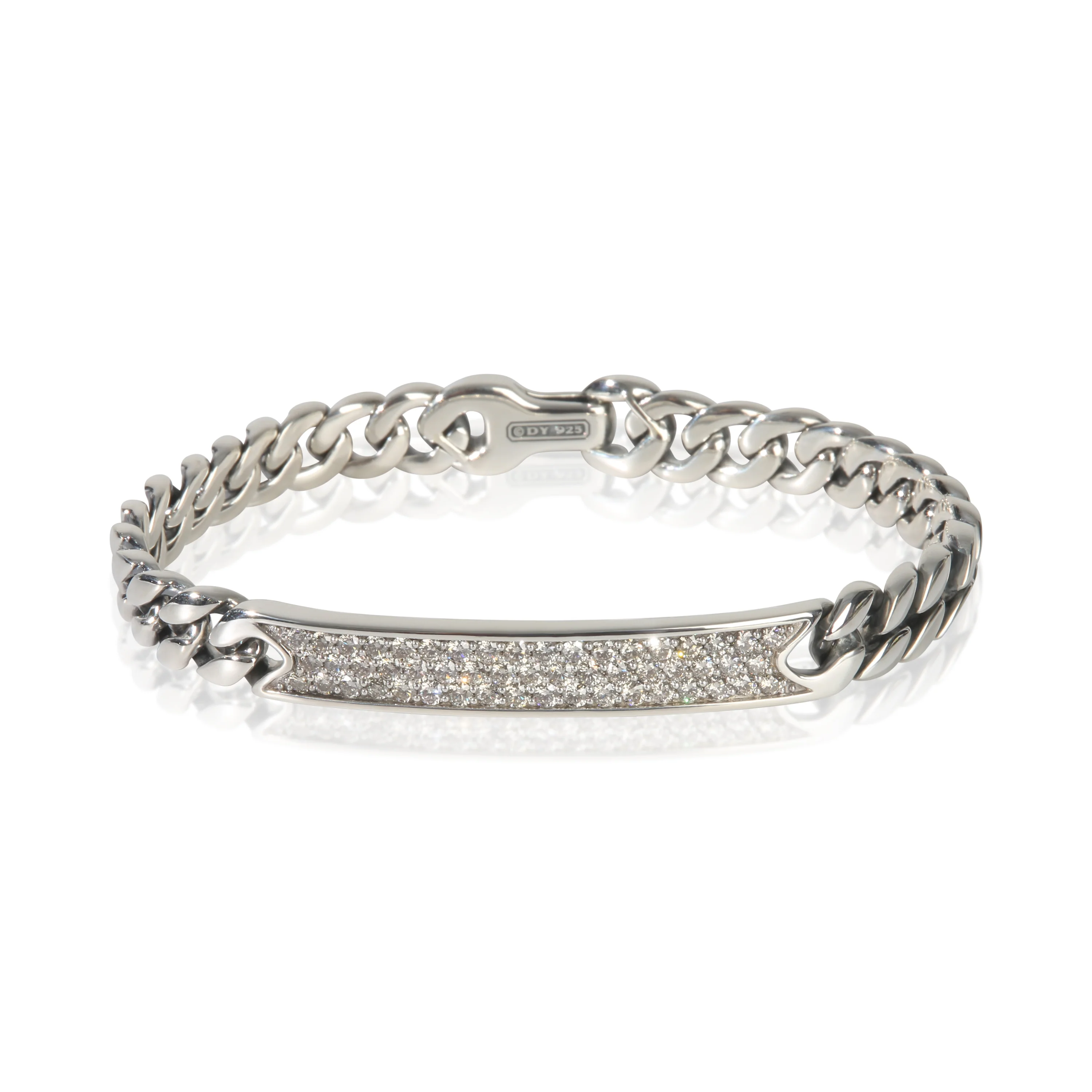 Sterling Silver Diamond ID Bracelet