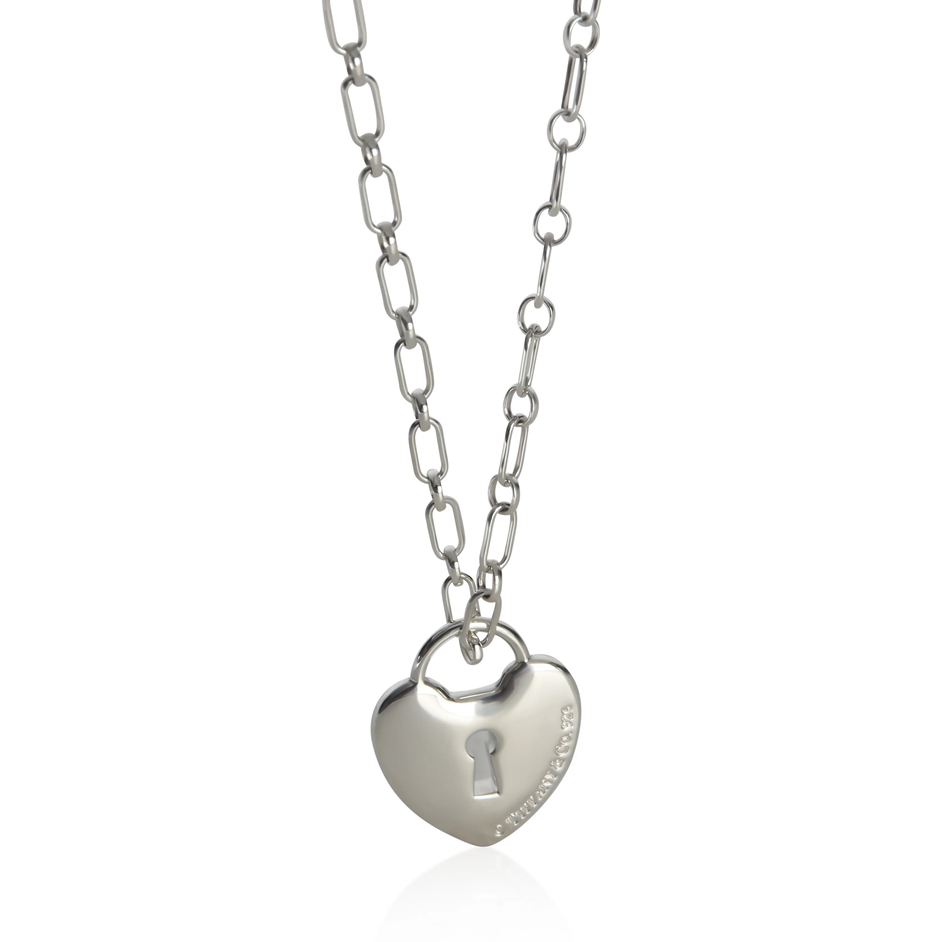 Sterling Silver  Heart Lock Necklace
