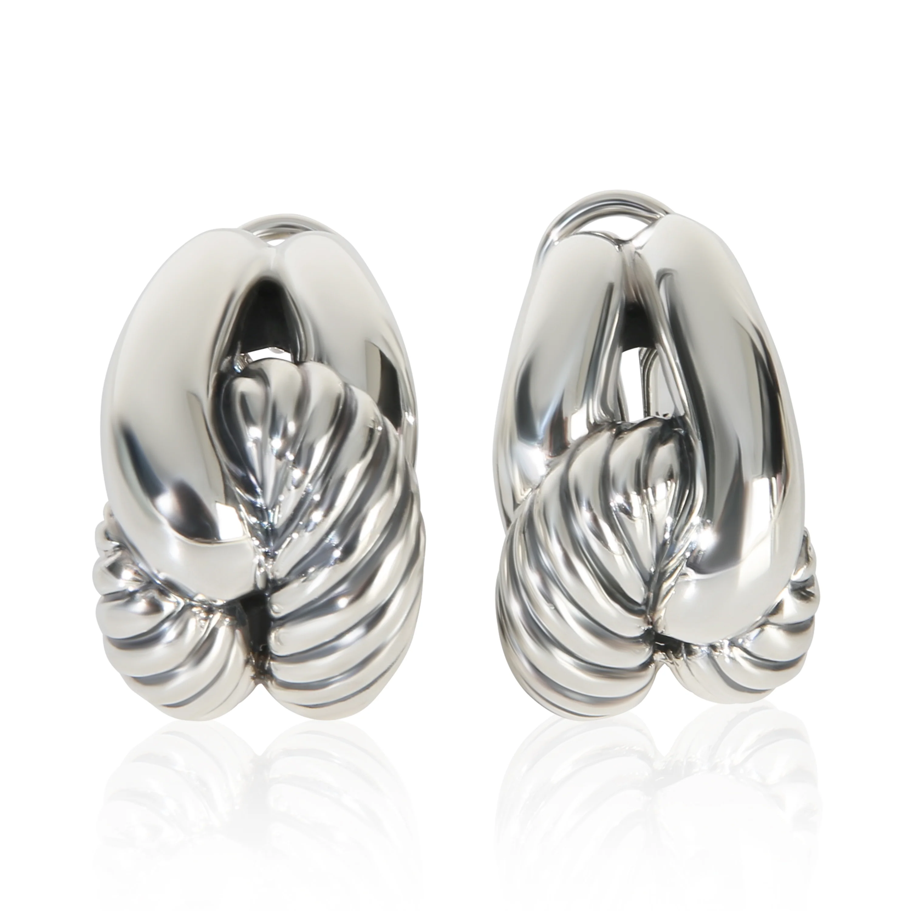 Sterling Silver  Labyrinth Single Loop Earrings