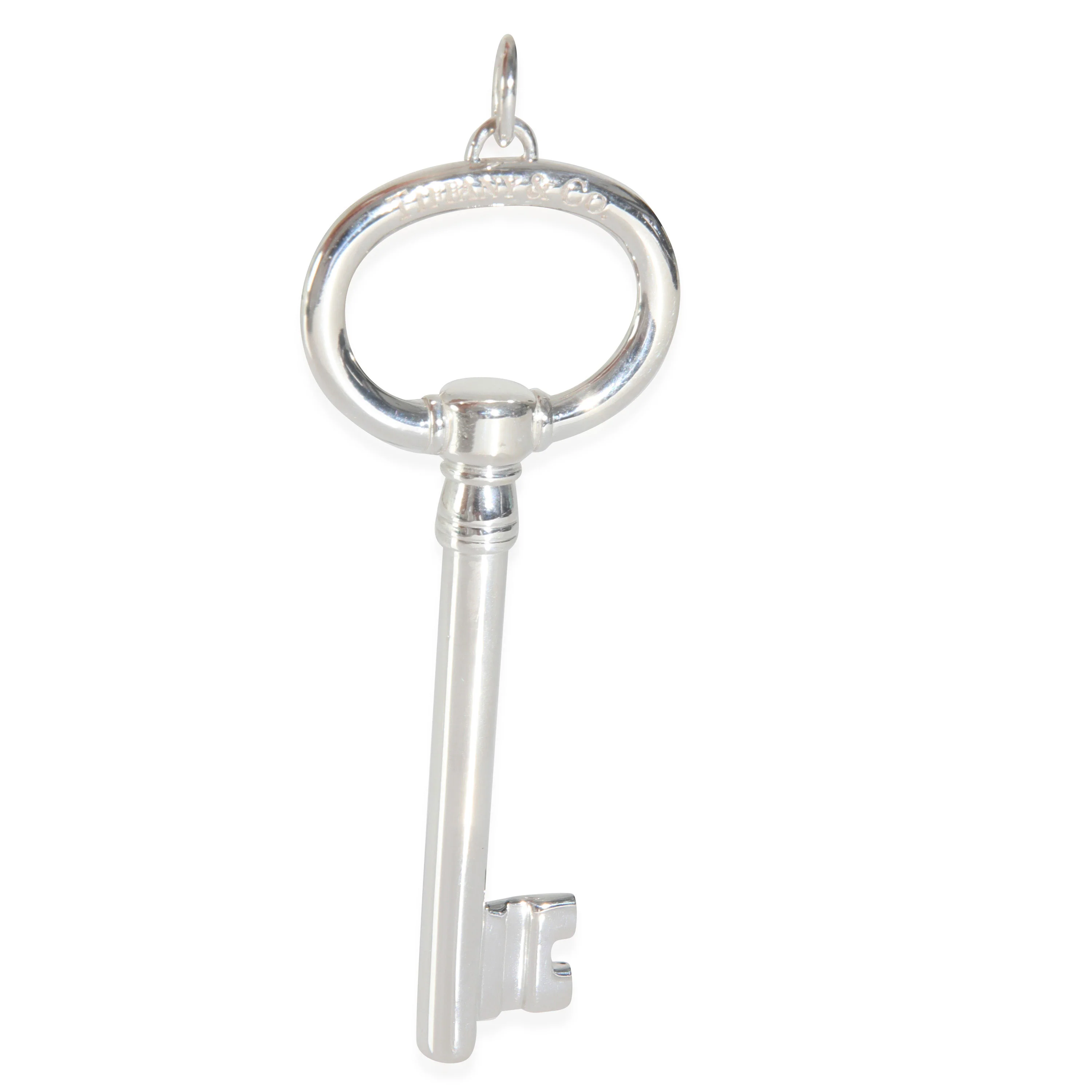 Sterling Silver  Large Oval Key Pendant