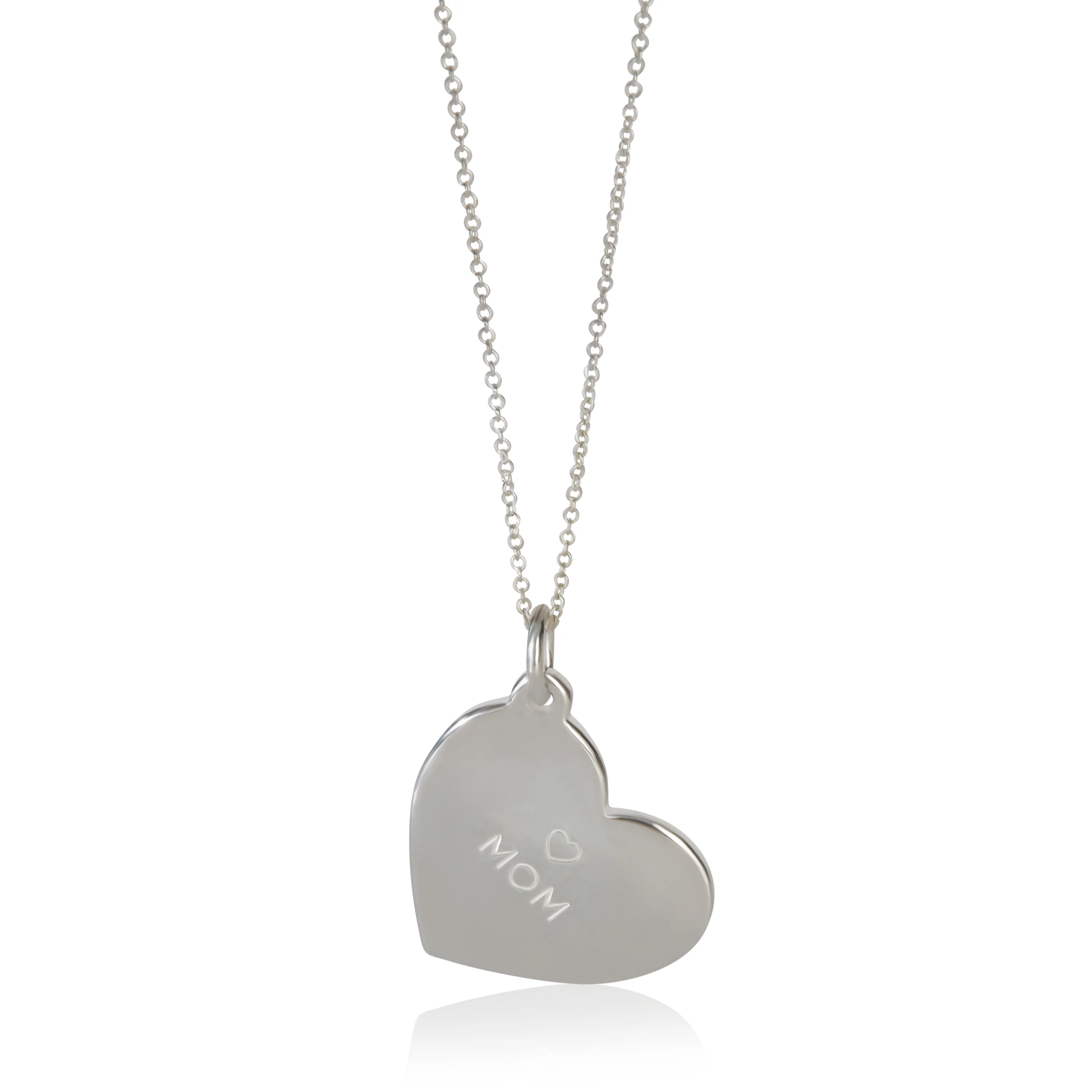 Sterling Silver  Mom Heart Pendant