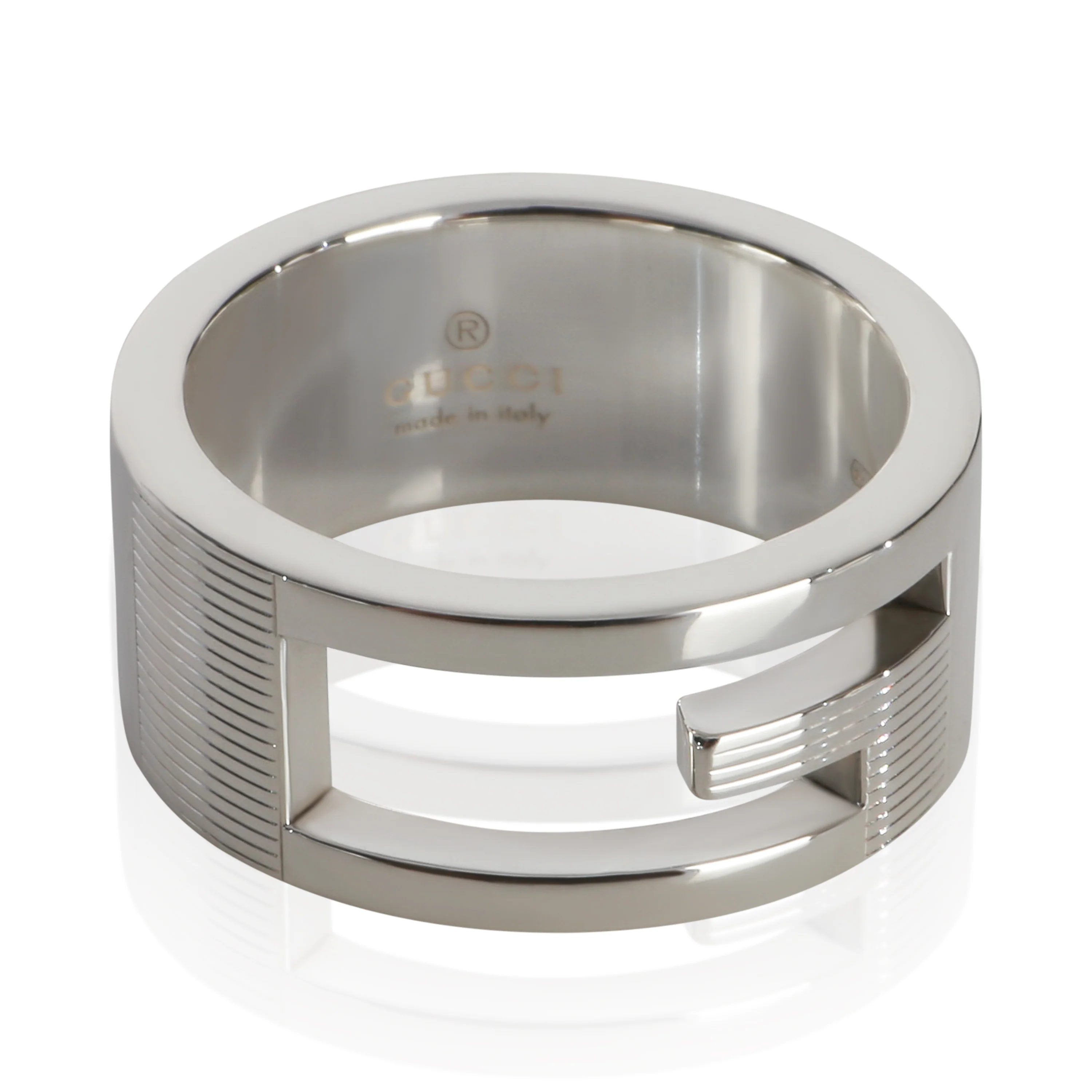 Sterling Silver  Narrow Cutout G Ring