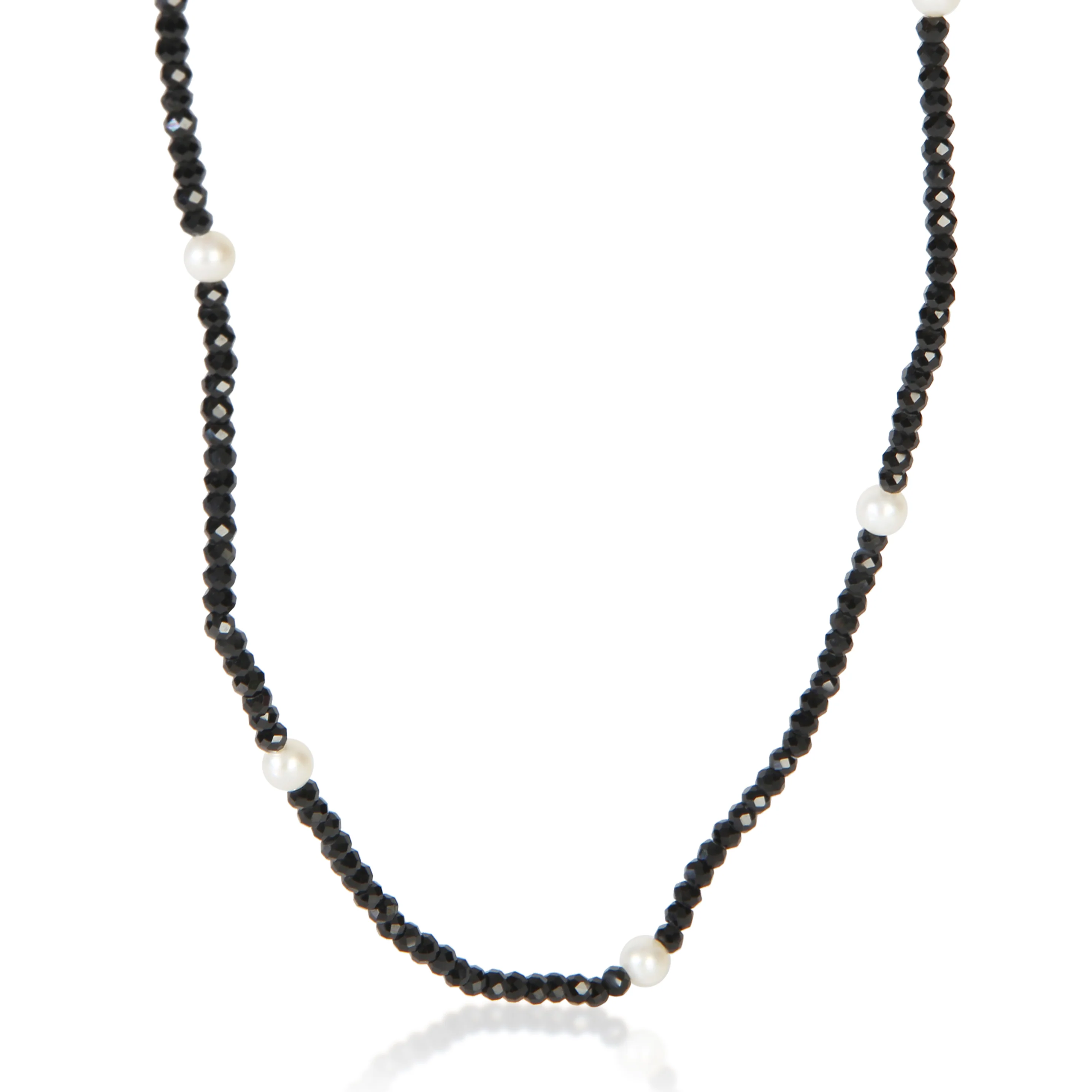 Sterling Silver Spinel and Pearl Ziegfeld Necklace