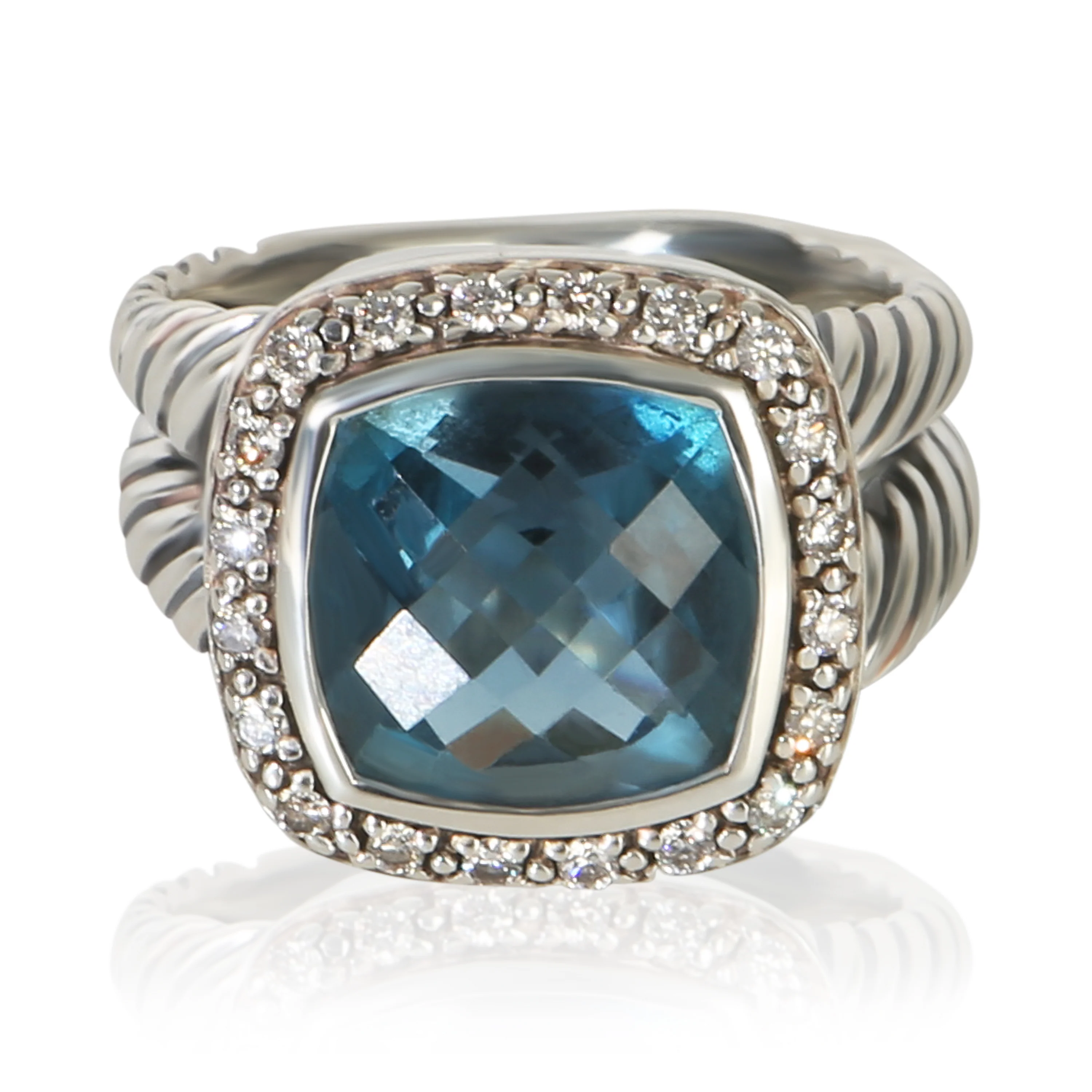 Sterling Silver Topaz and Diamond Albion Ring