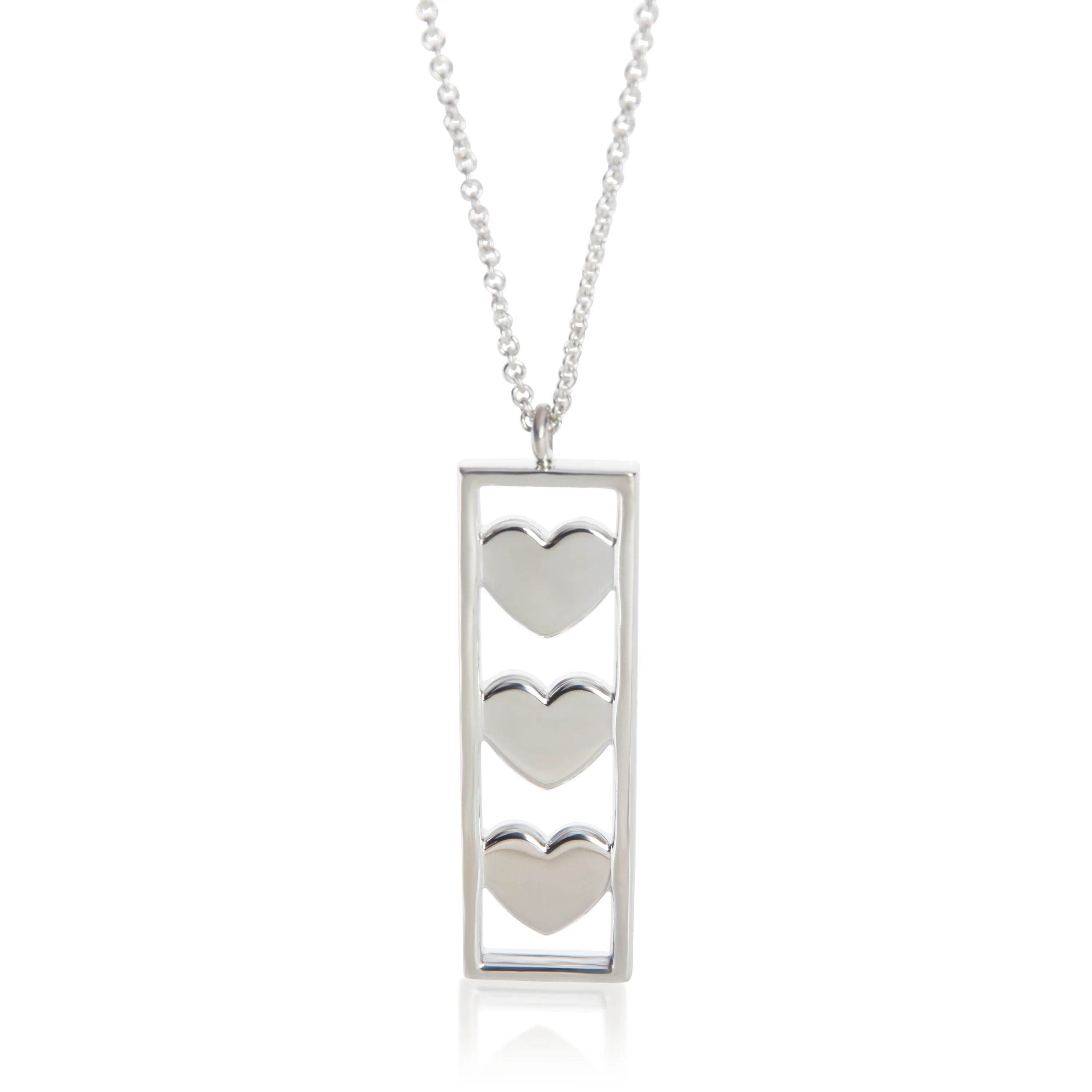 Sterling Silver  Vintage 3 Heart Pendant