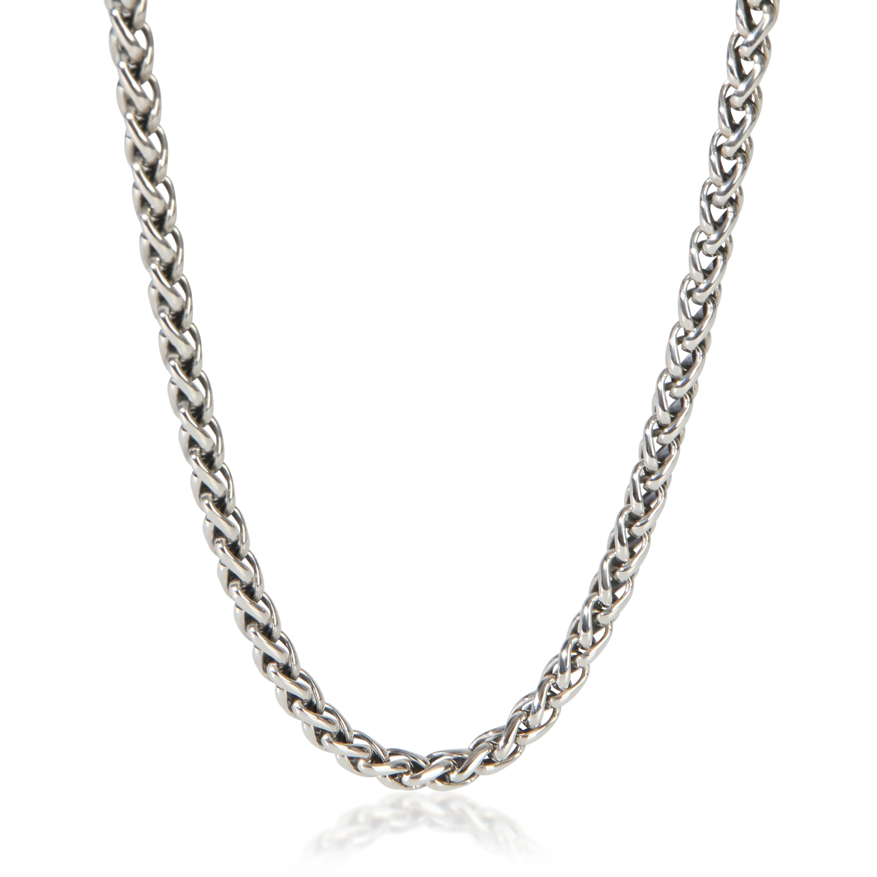 Sterling Silver  Wheat Chain Necklace
