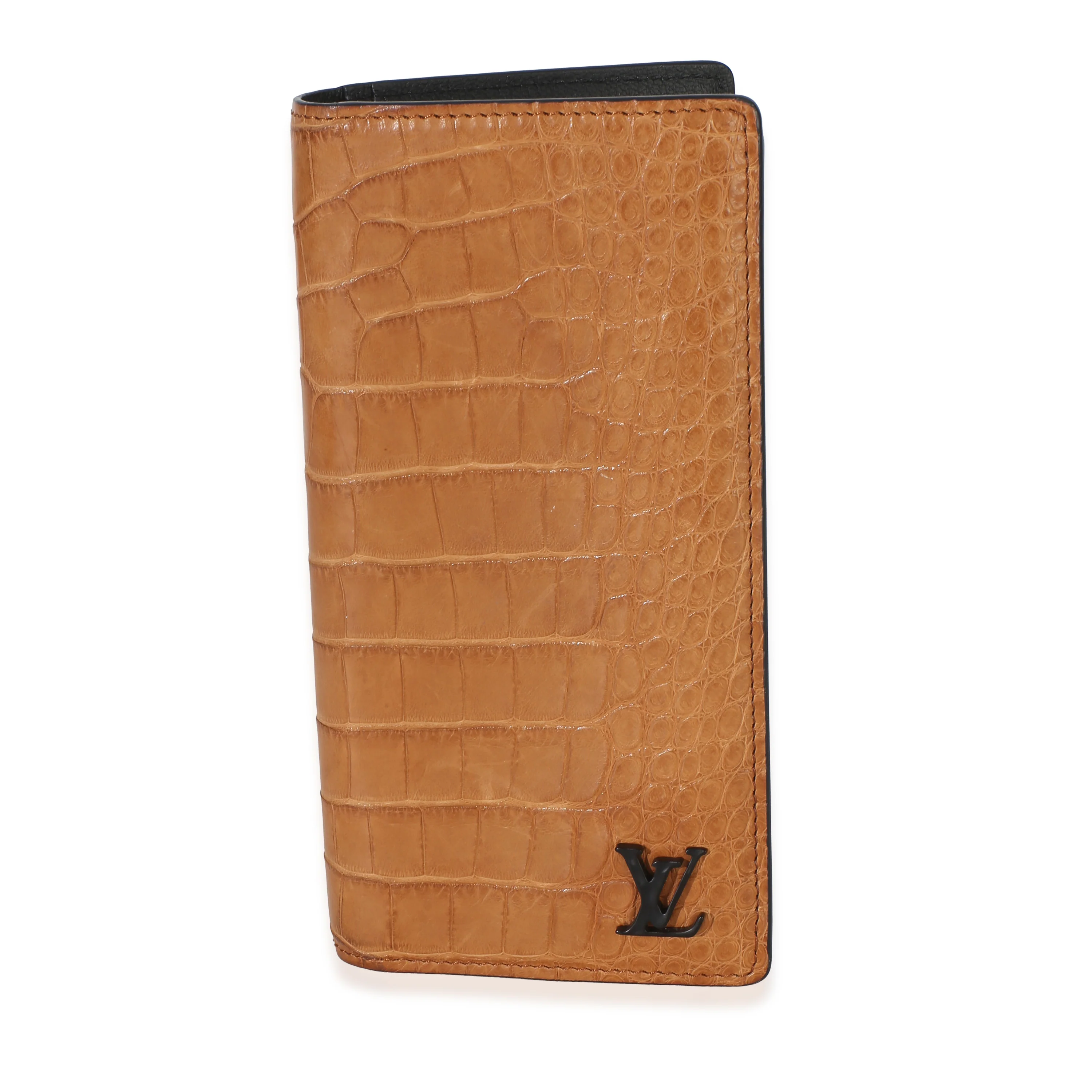 Tan Alligator Monogram Brazza Wallet