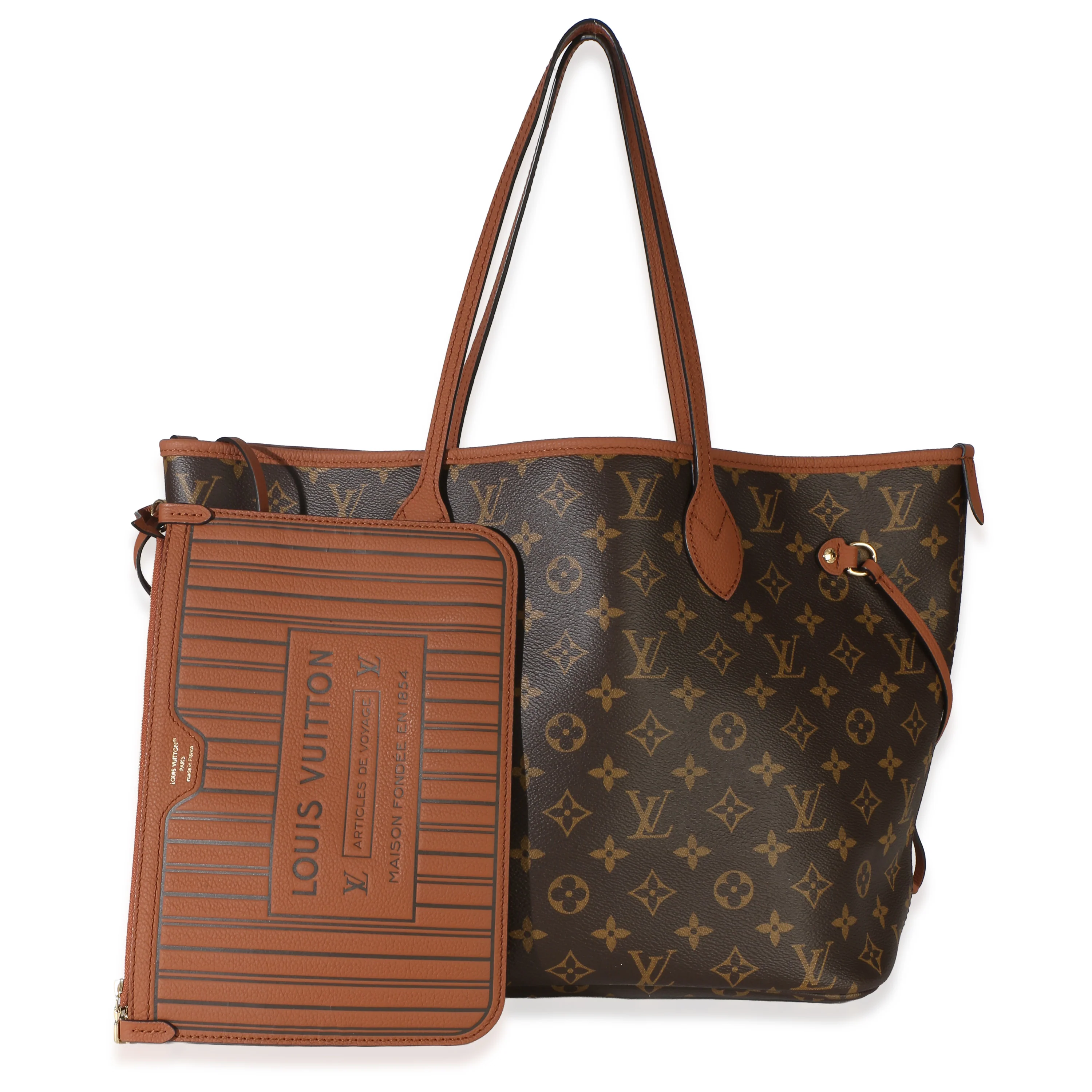 Tan Monogram Canvas Neverfull Bandouliere Inside Out MM