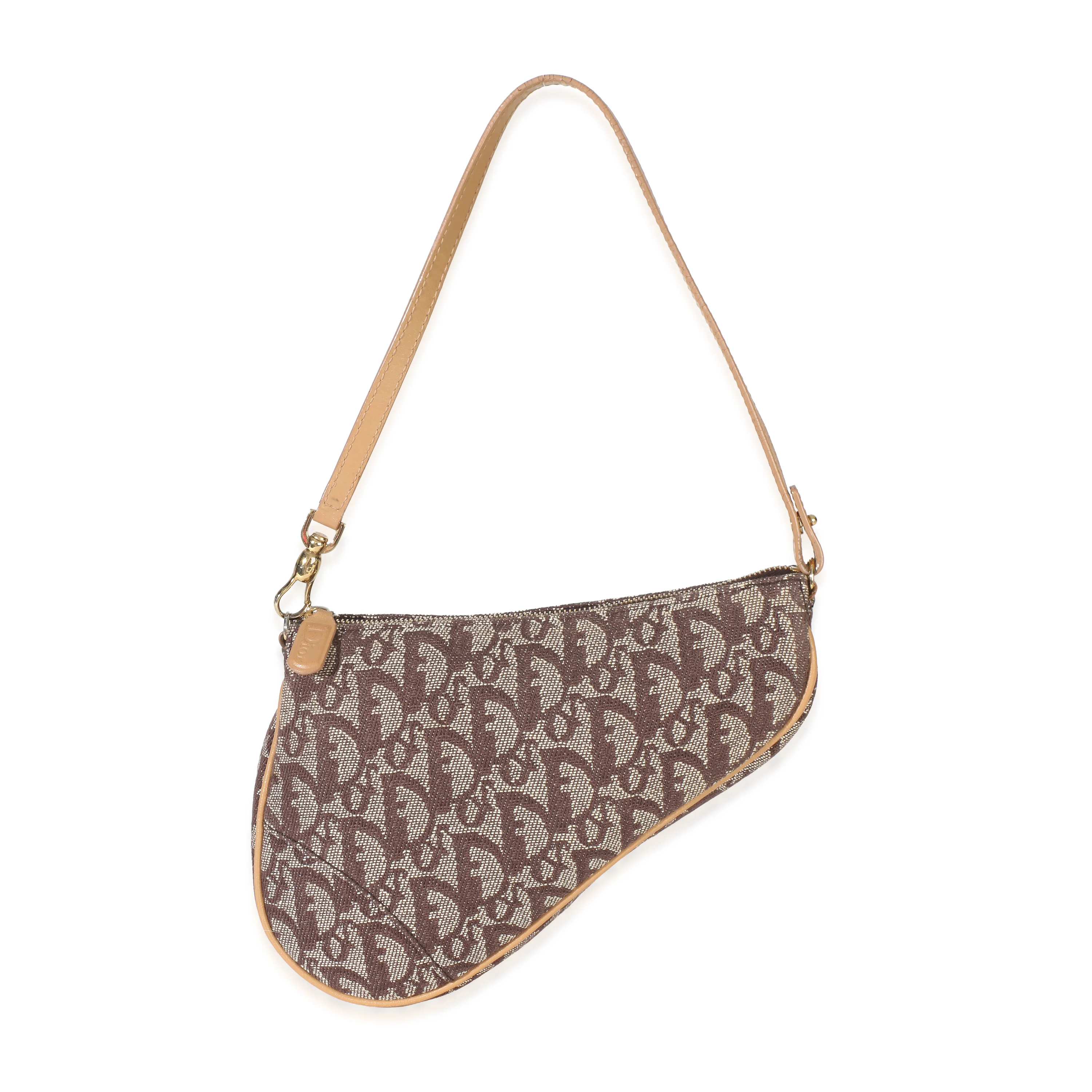 Vintage Brown Monogram Canvas Mini Saddle Pochette